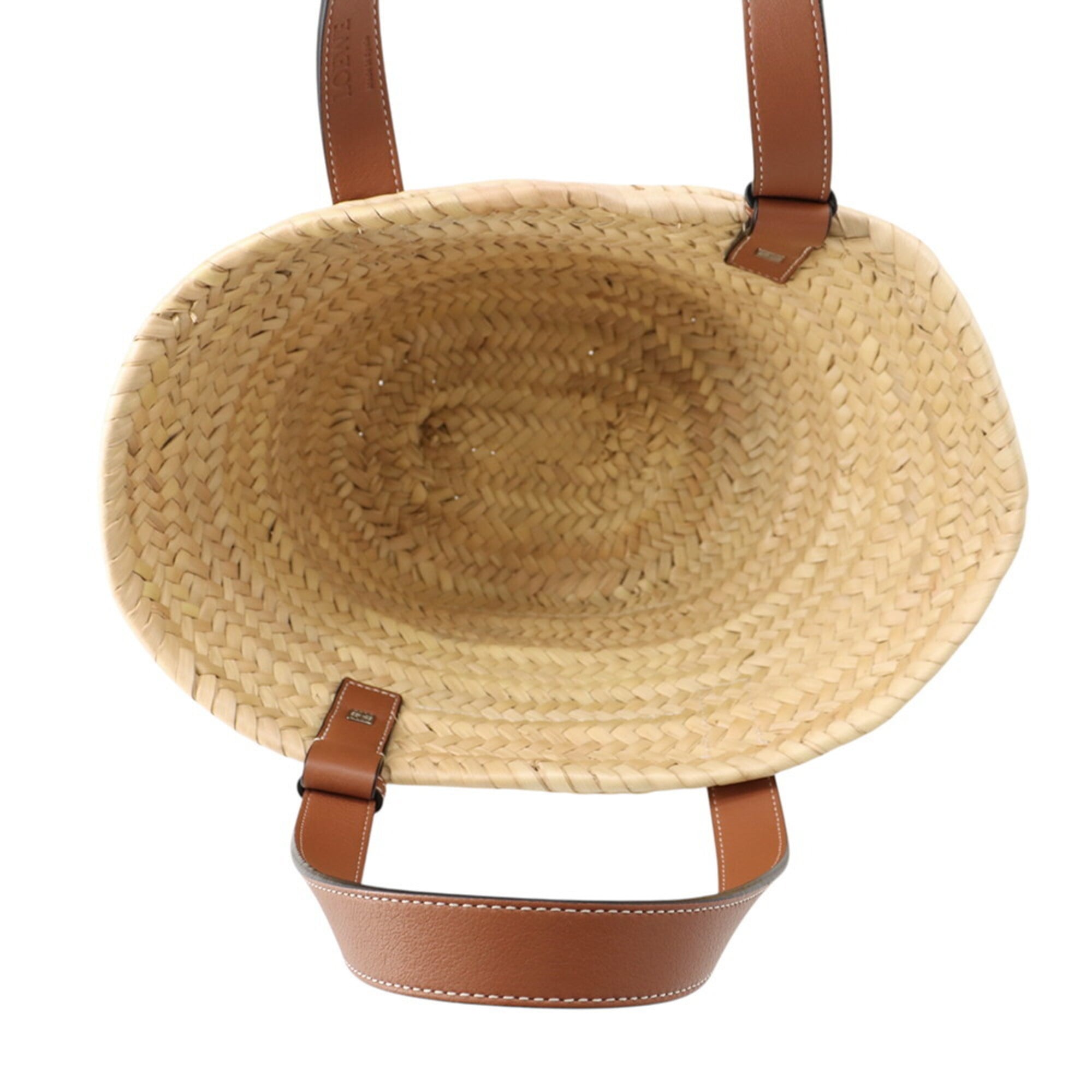 Loewe Brown Raffia Leather Basket Handbag (Pre-Owned)
