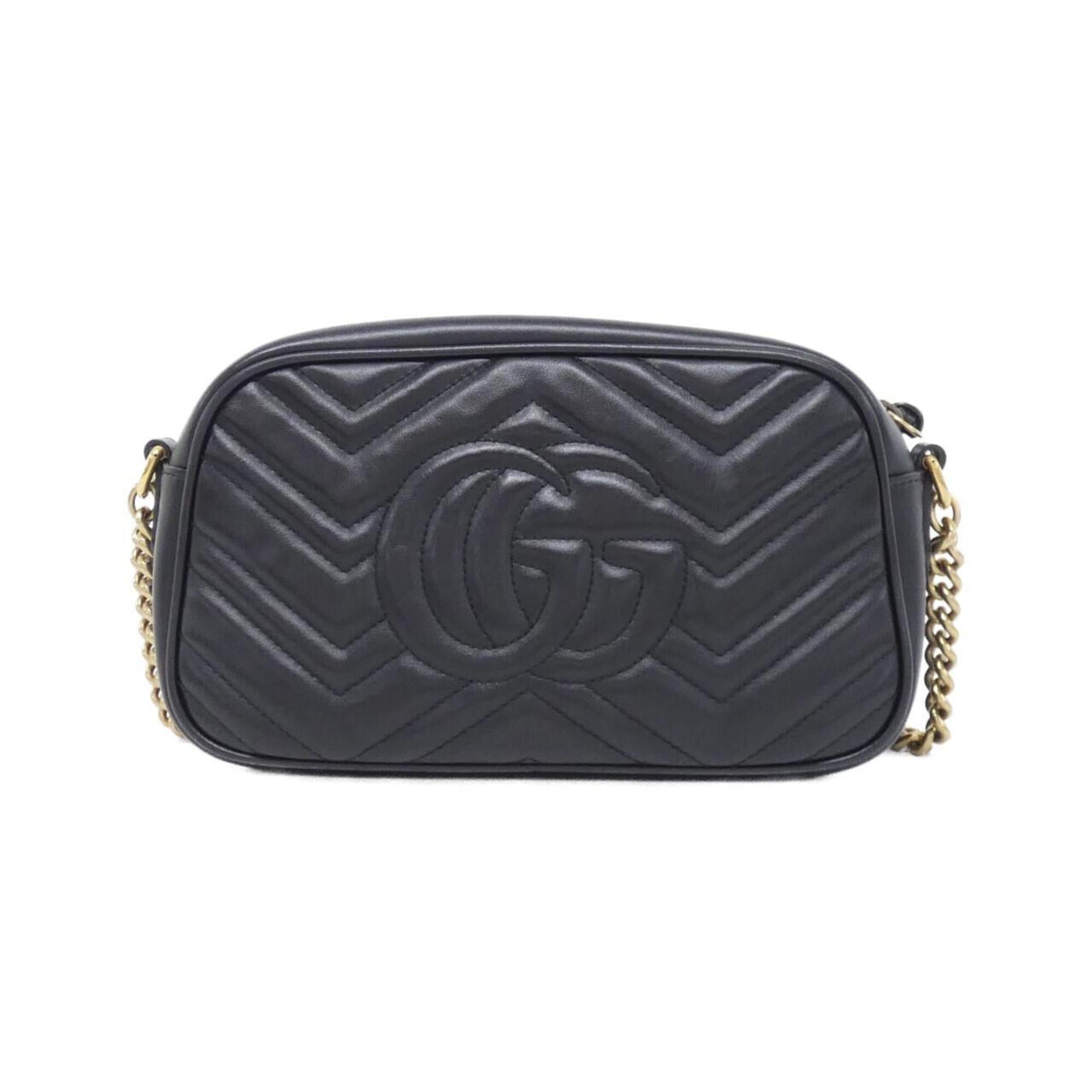 Gucci Gg Marmont Black Leather Shoulder Bag (Pre-Owned)