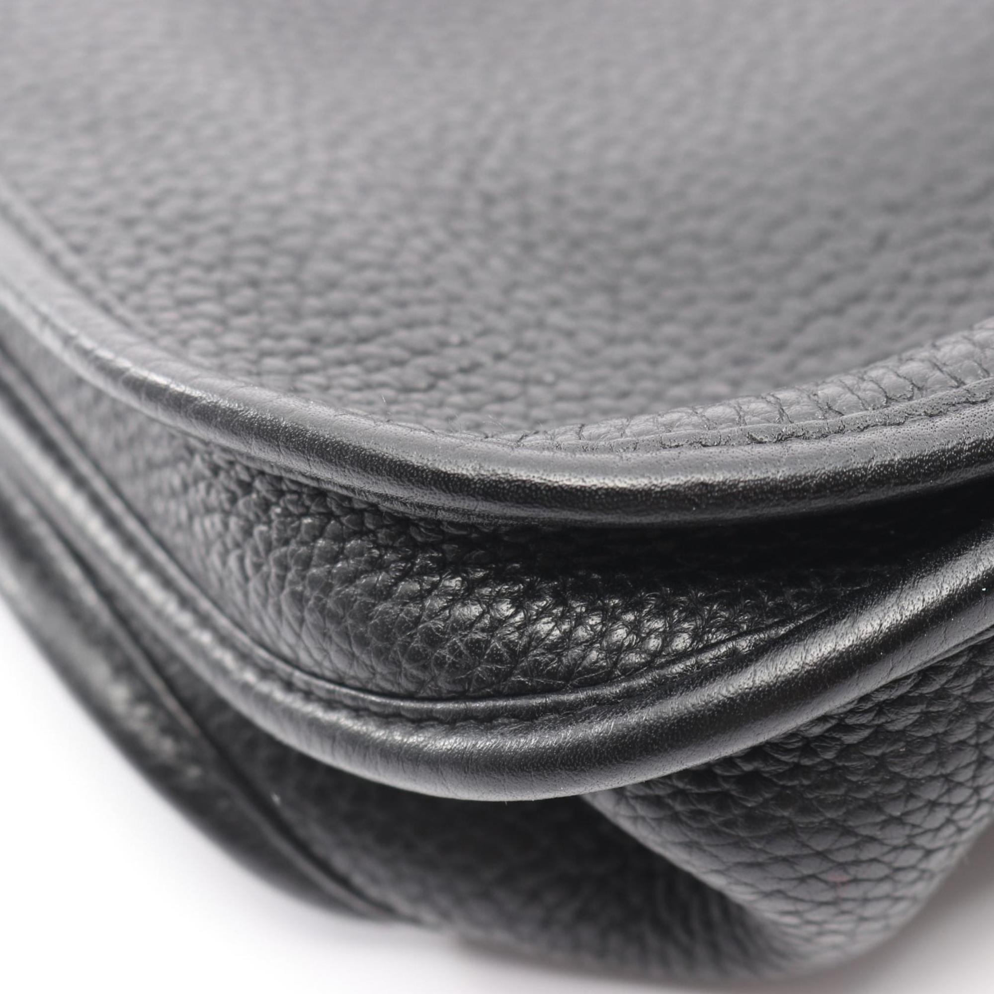 Hermes Black Taurillon Clemence Leather Leather Handbag Shoulder Bag (Pre-Owned)