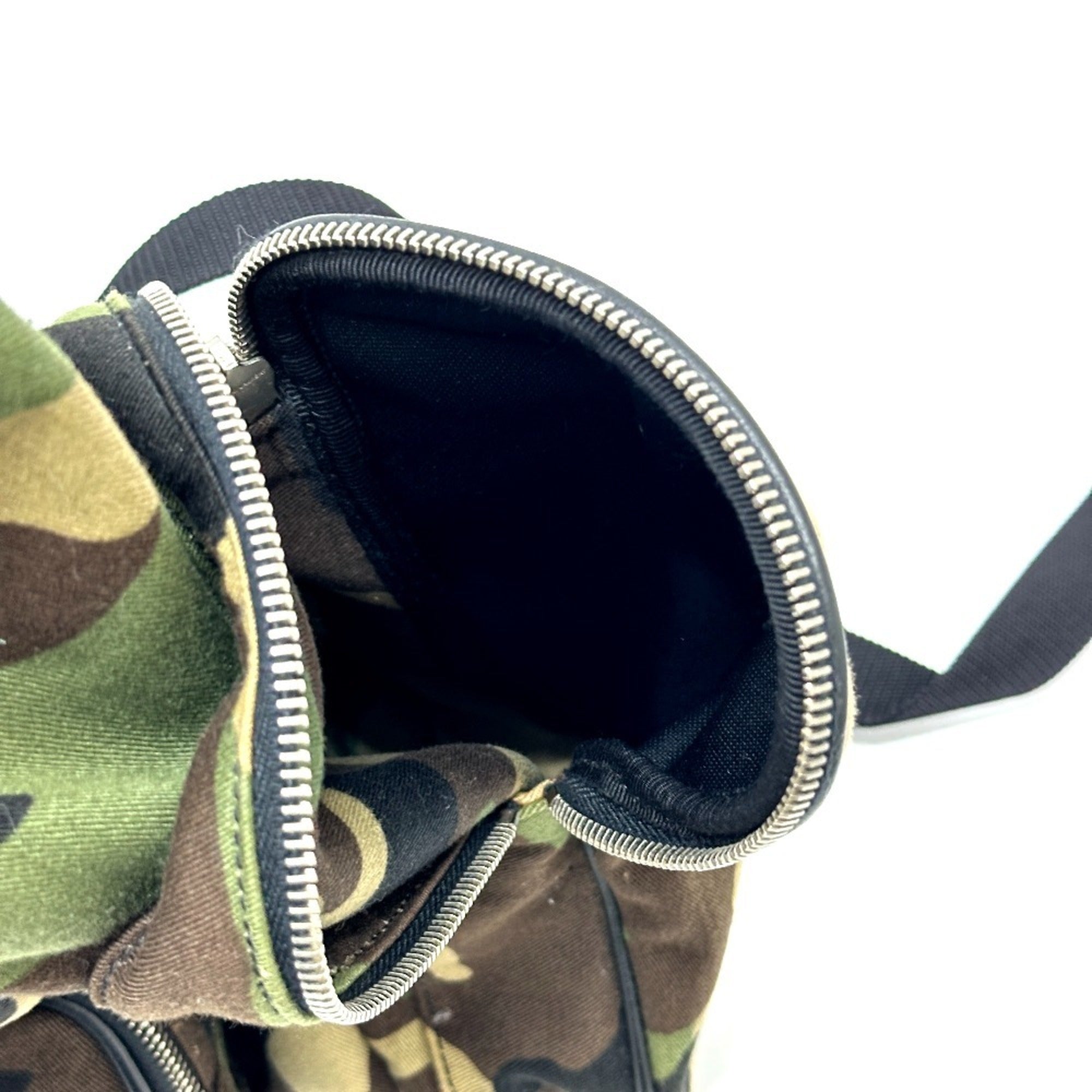 Yves Saint Laurent Camouflage Green Canvas Backpack (Pre-Owned)