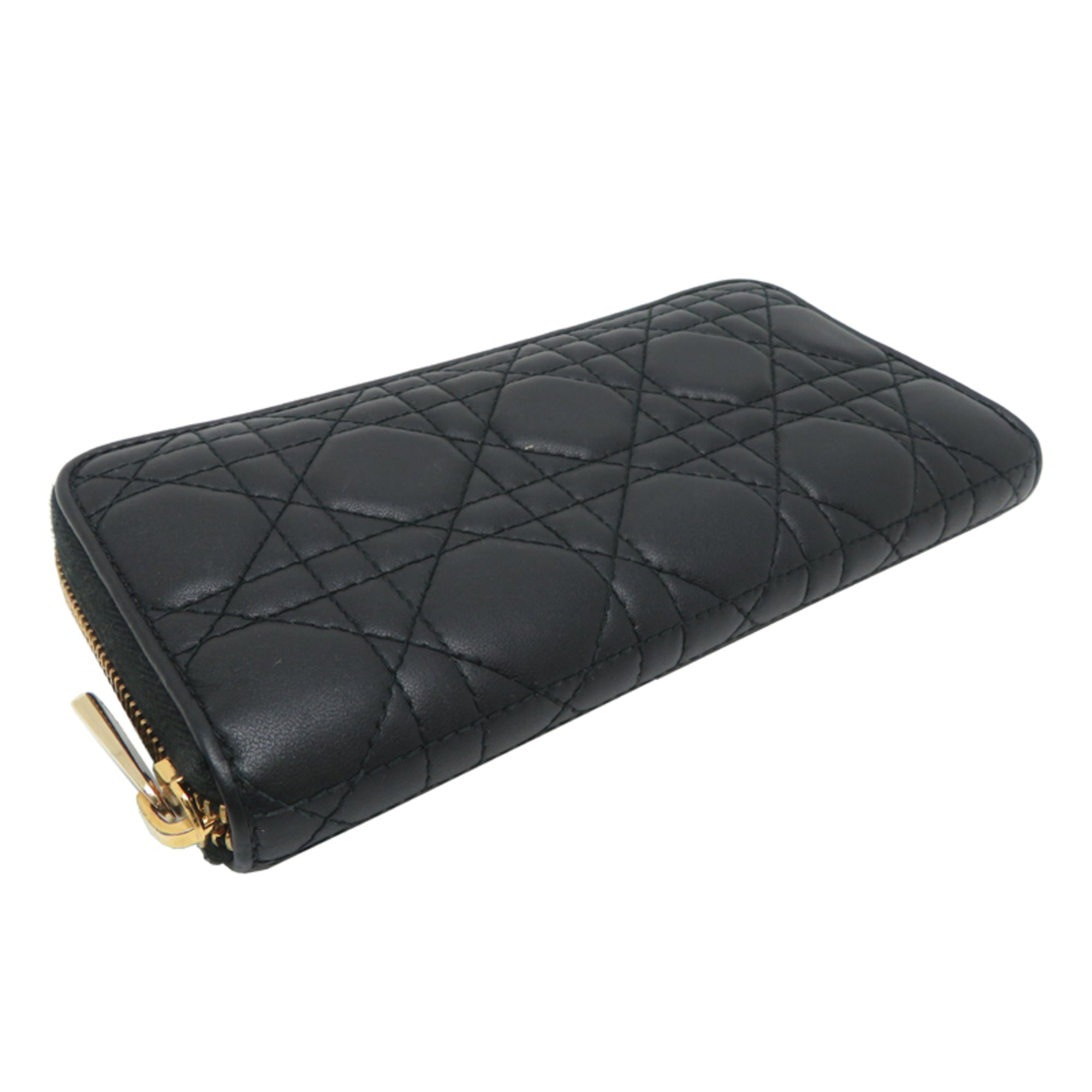Christian Dior Black Leather Long Wallet (Bi-Fold) (Pre-Owned)