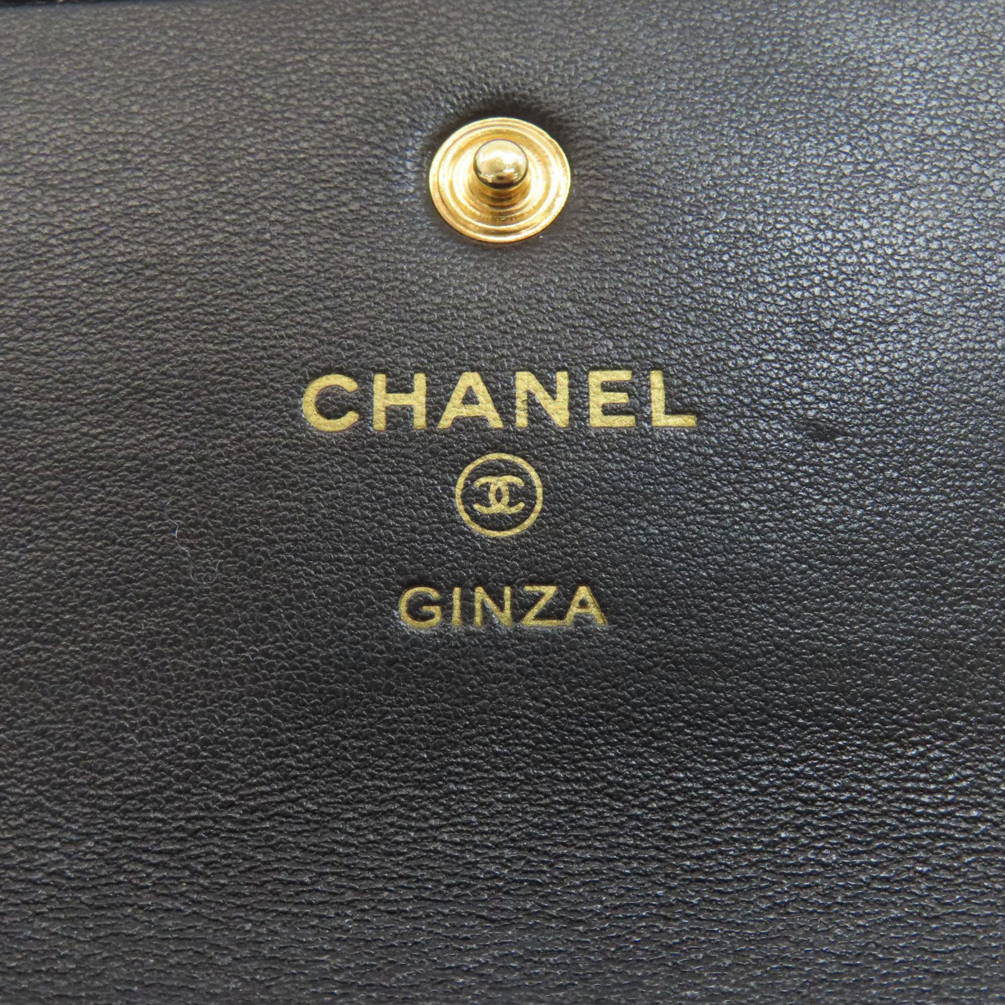 Chanel Black Leather Coin Purse/Coin Case (Pre-Owned)