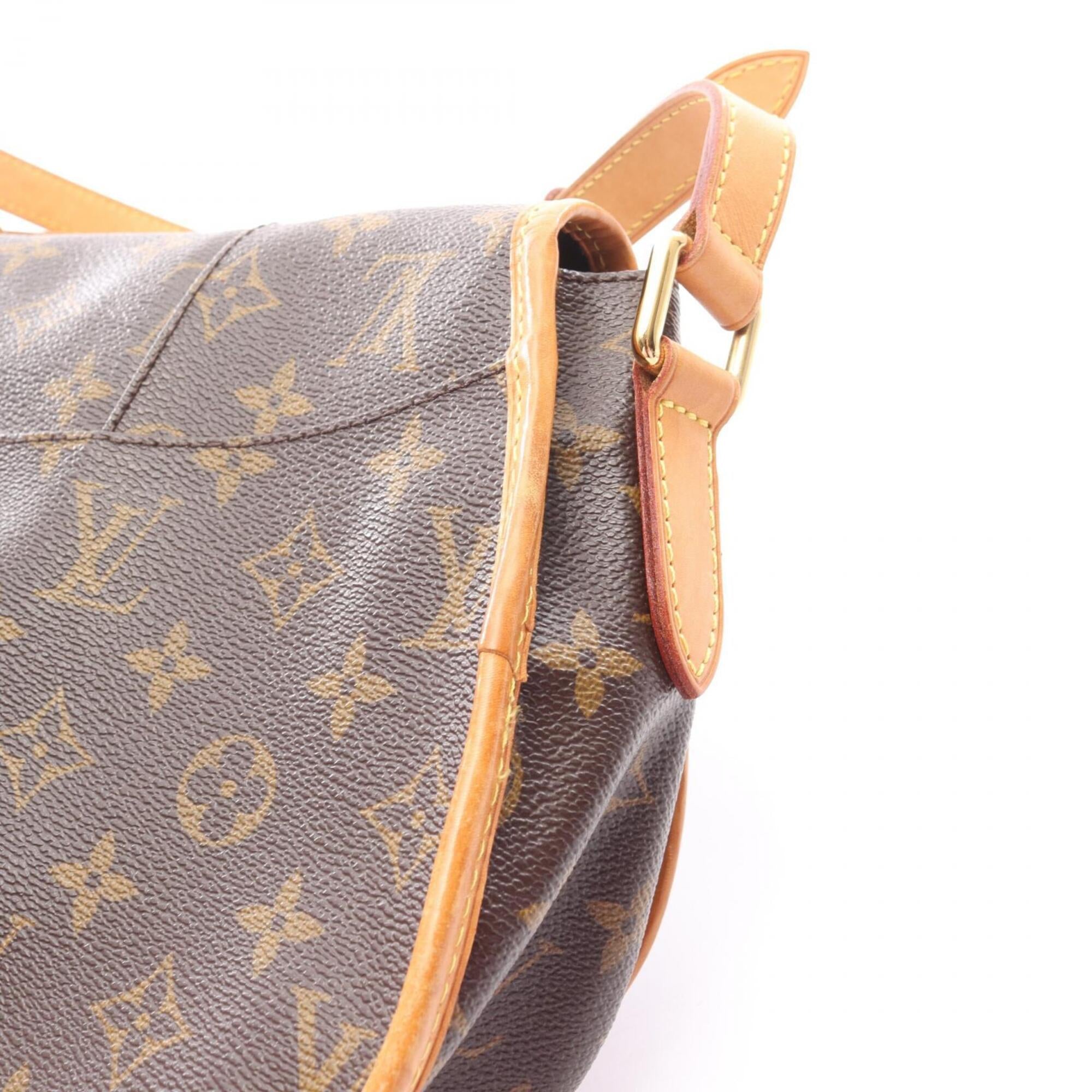 Louis Vuitton Brown Monogram Coated Canvas Leather Handbag Shoulder Bag (Pre-Owned)