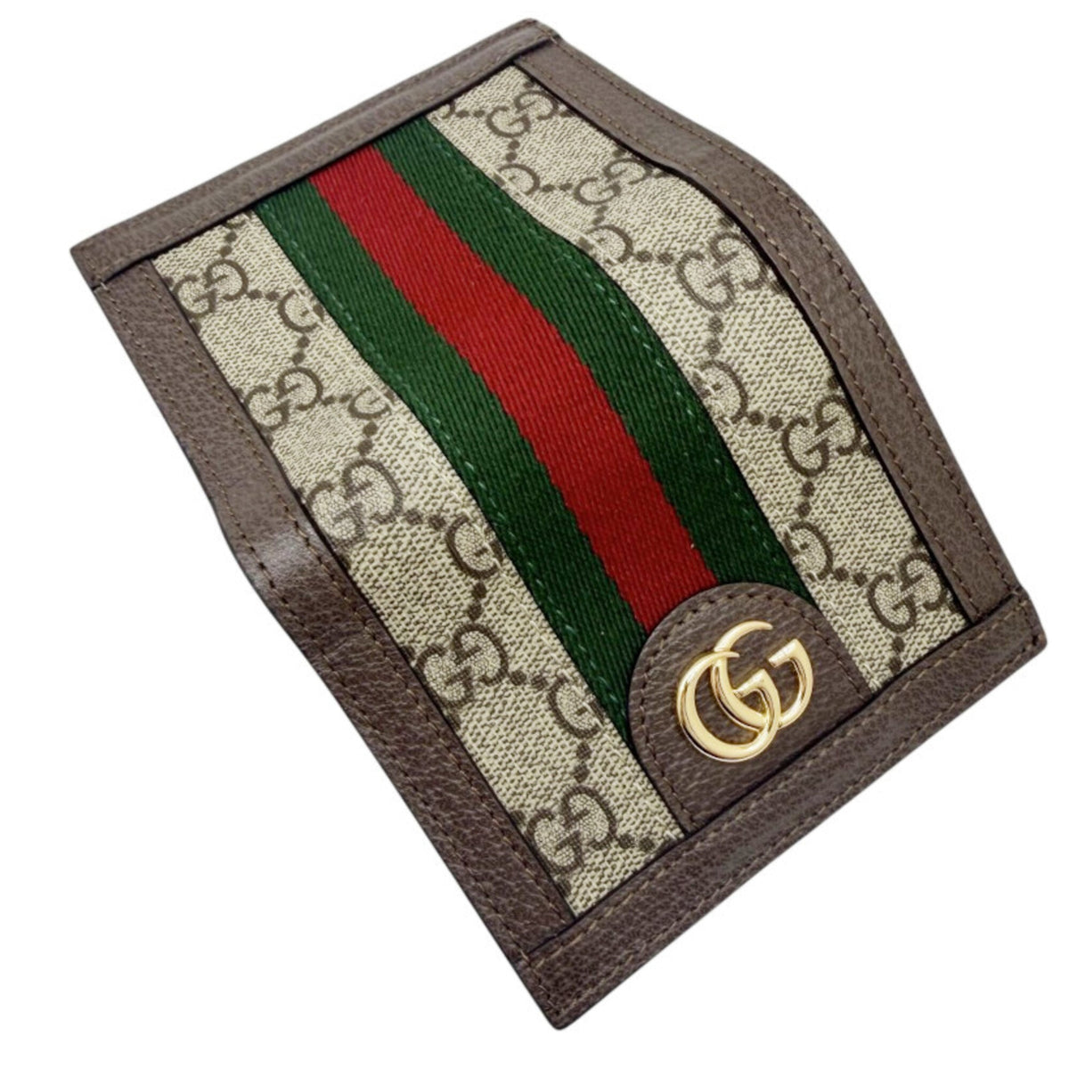 Gucci Beige Brown Leather Gg Canvas Wallet (Bi-Fold) (Pre-Owned)