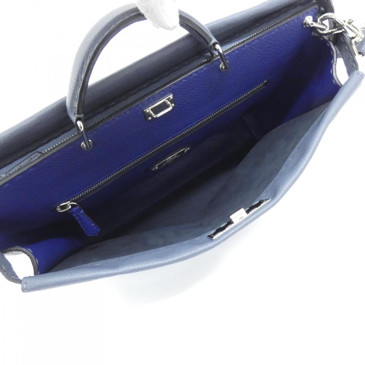 Fendi Blue Light Blue Leather Handbag (Pre-Owned)