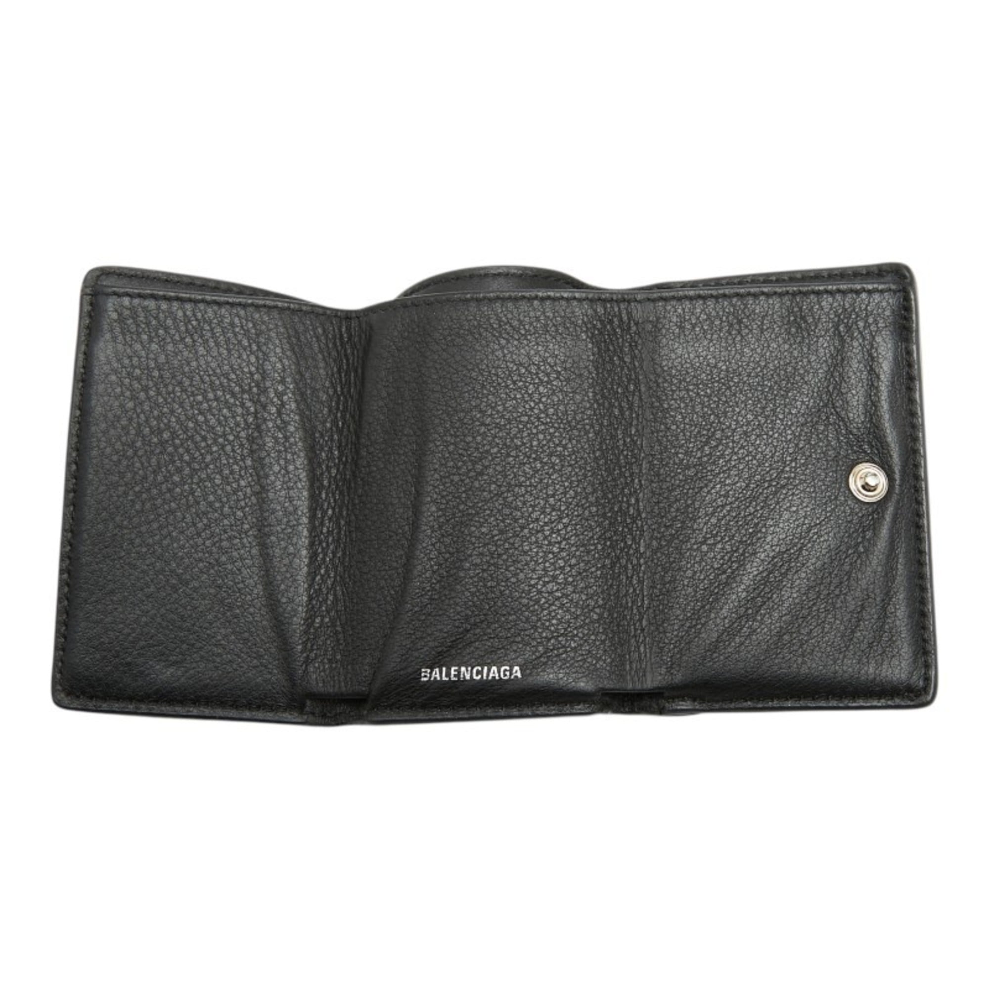 Balenciaga Black Leather Wallet (Tri-Fold) (Pre-Owned)