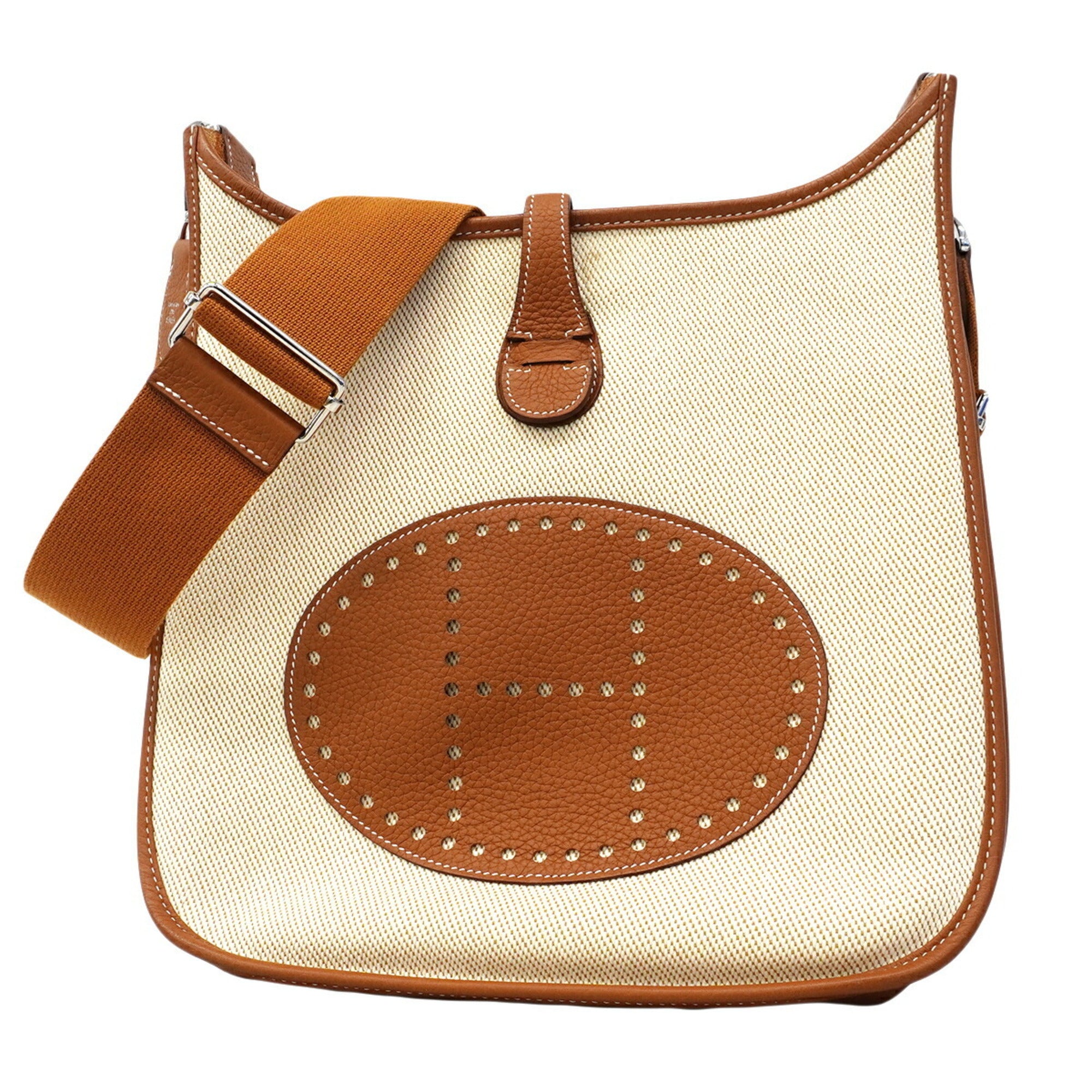 Hermes Gold Toile H Shoulder Bag (Pre-Owned)