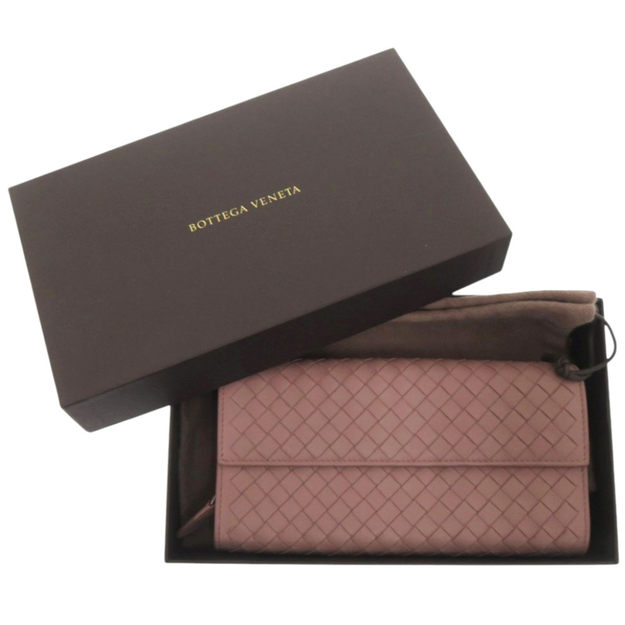 Bottega Veneta Pink Intrecciato Long Wallet (Bi-Fold) (Pre-Owned)