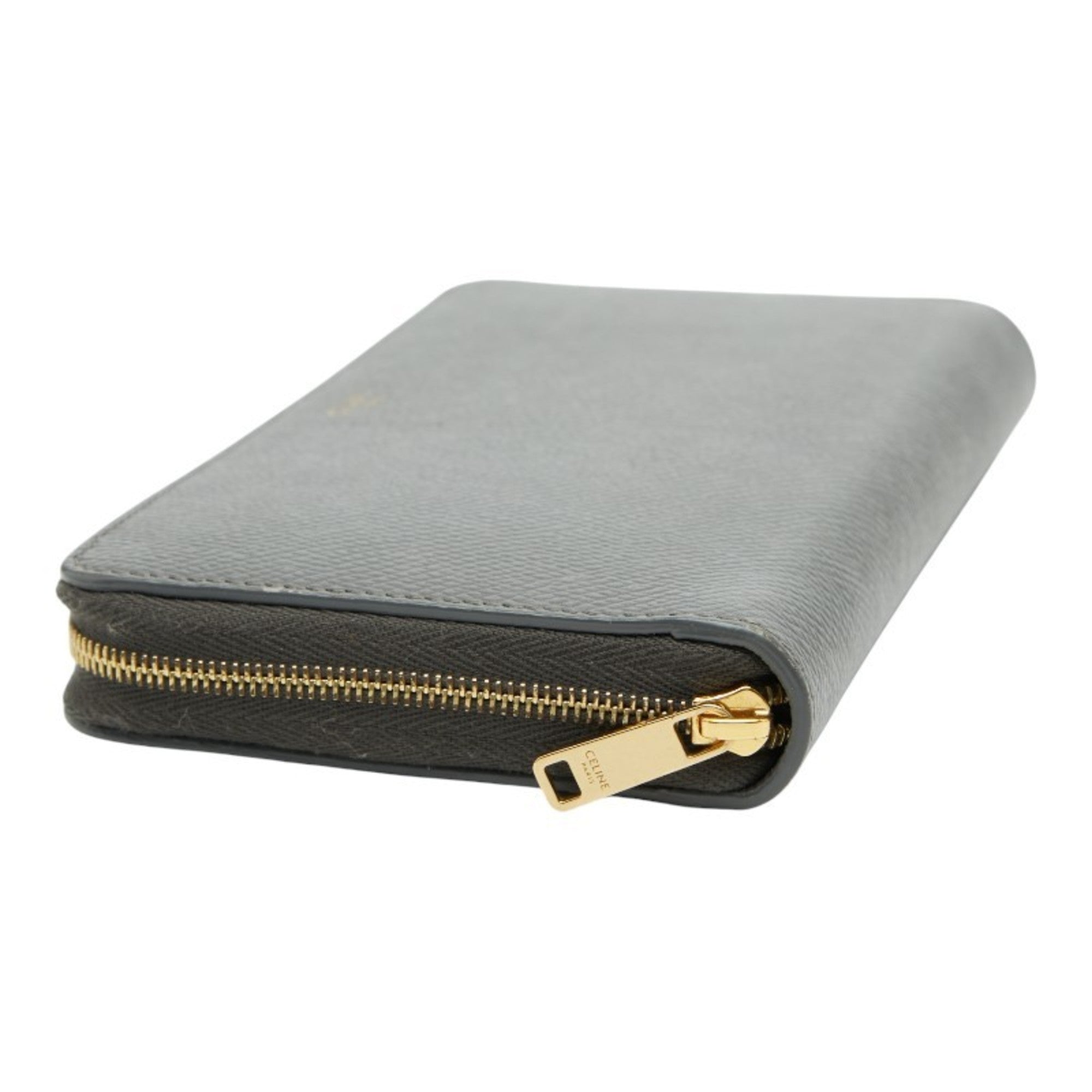 Celine Gray Leather Long Wallet (Bi-Fold) (Pre-Owned)