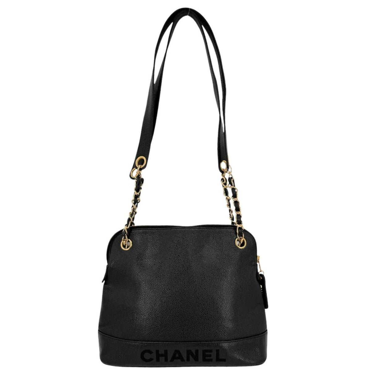 Chanel Black Grained Calfskin Handbag Shoulder Bag (Pre-Owned)