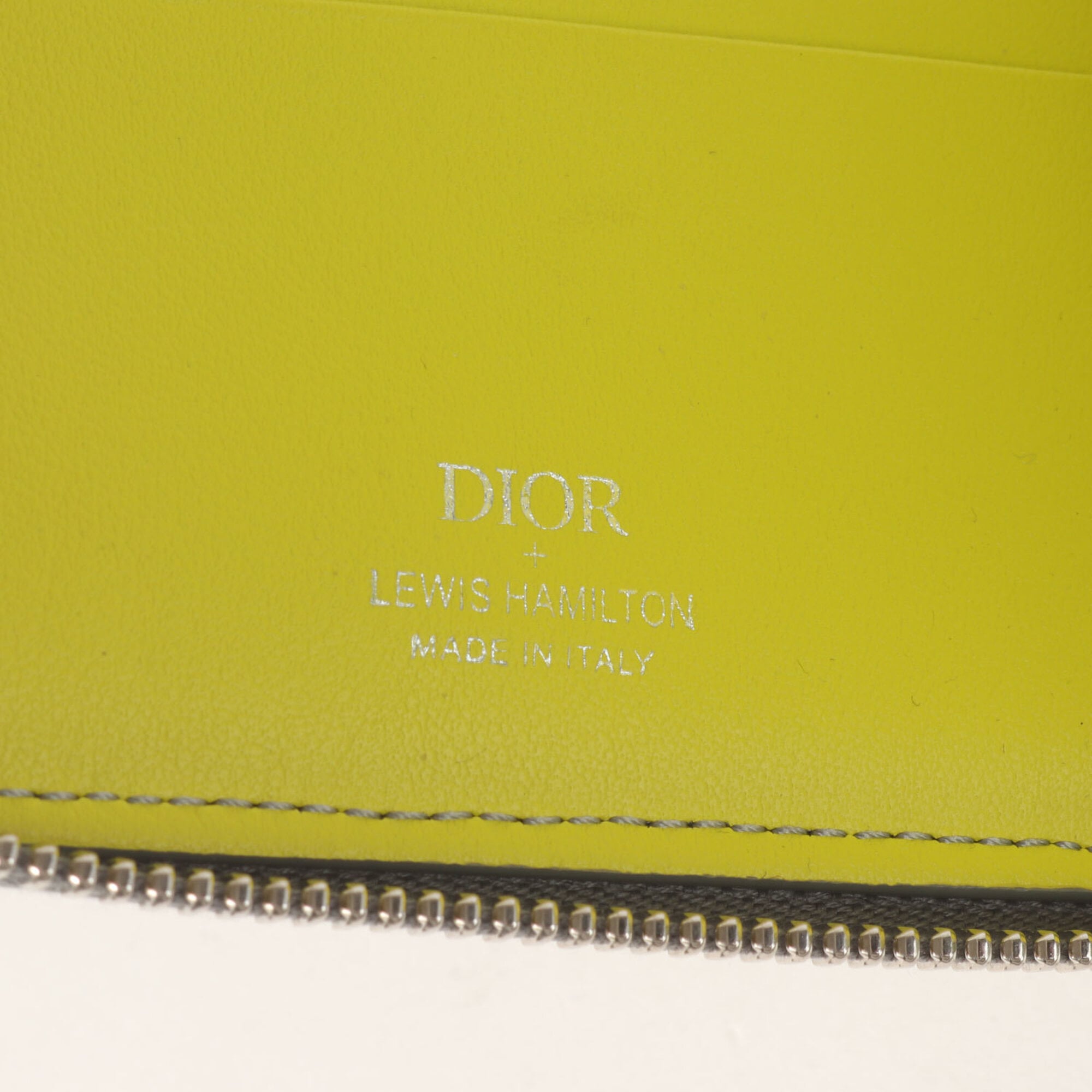 Christian Dior Silver Yellow Nylon Leather Wallet (Bi-Fold) (Pre-Owned)