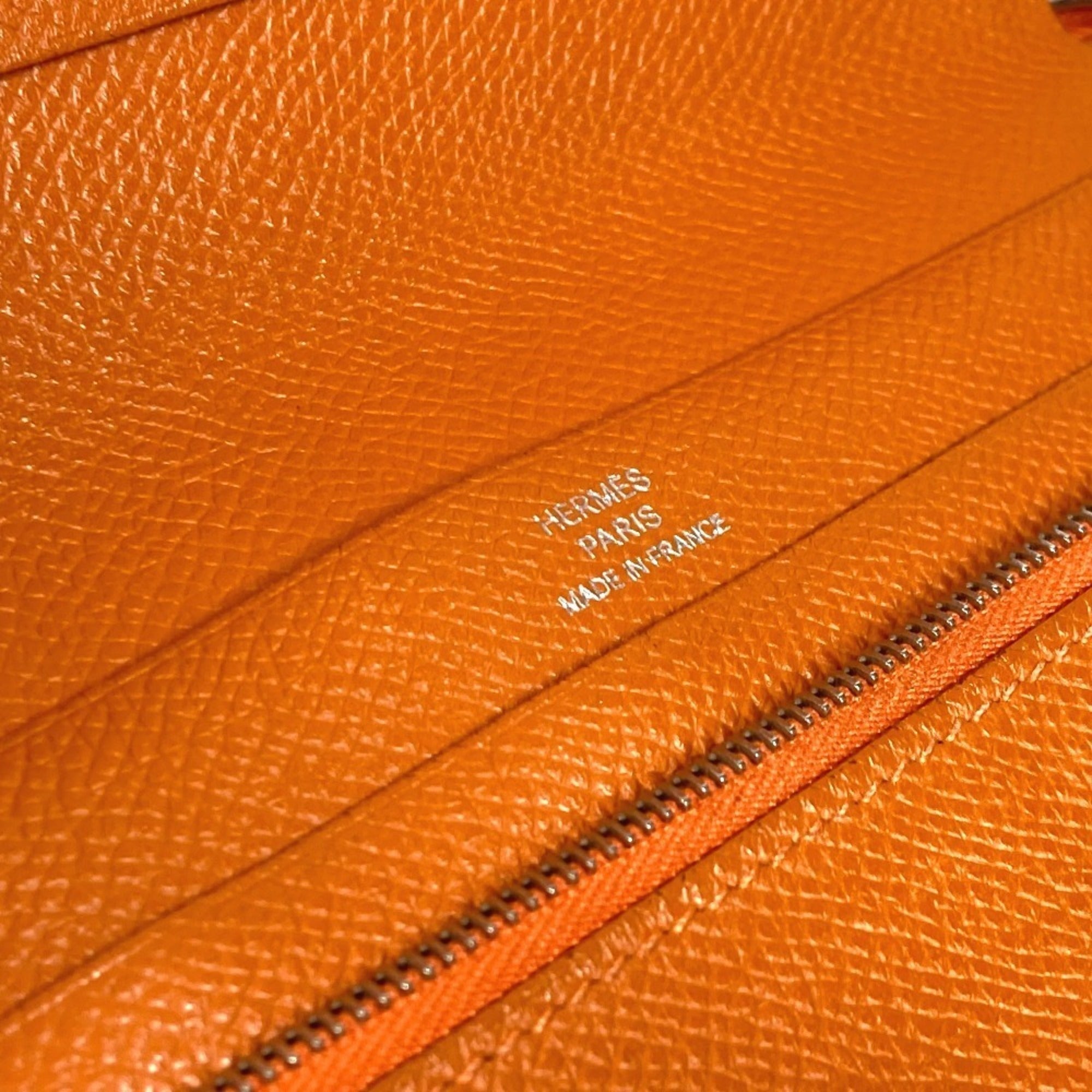 Hermes Orange Leather Long Wallet (Bi-Fold) (Pre-Owned)