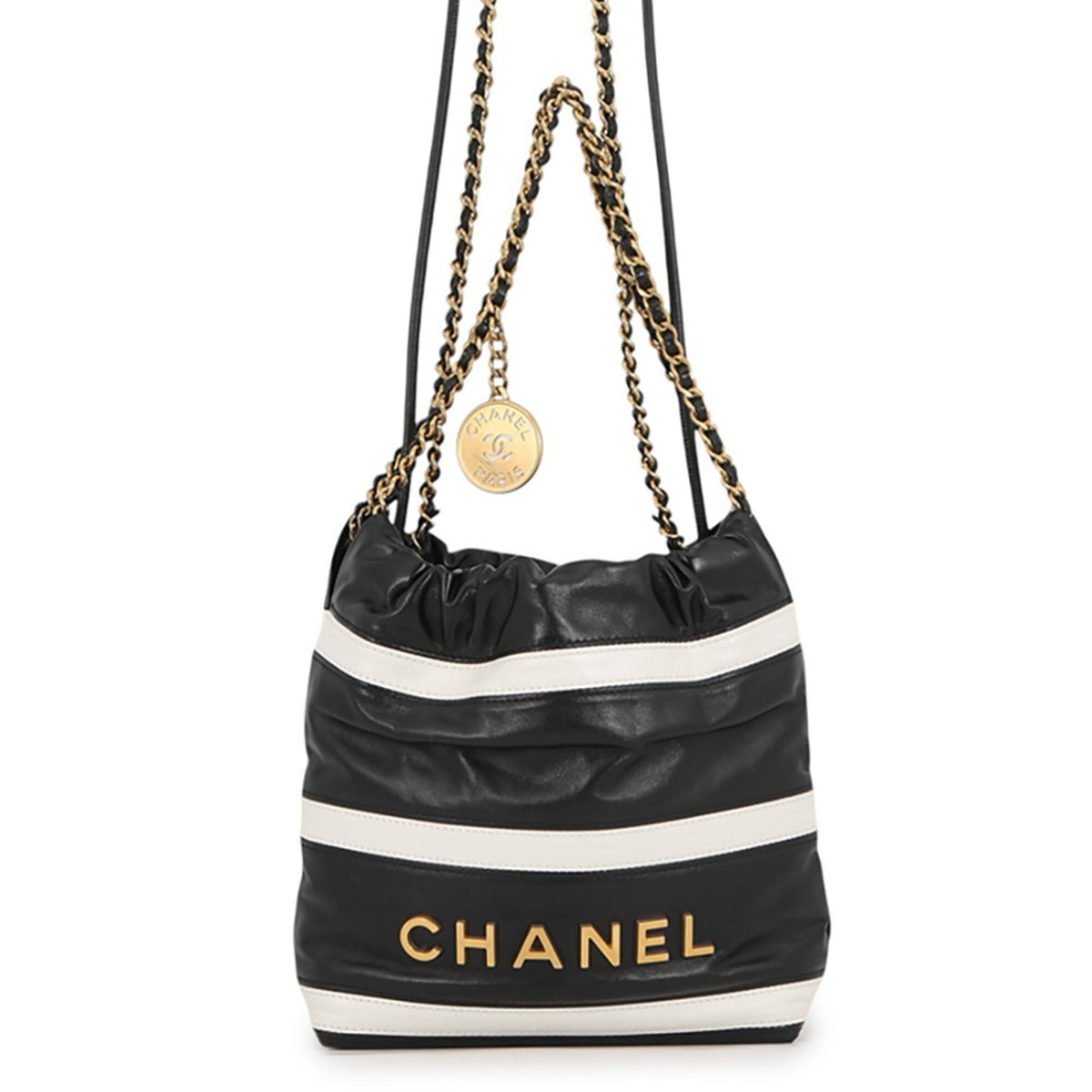 Chanel Black White Handbag Shoulder Bag (Pre-Owned)