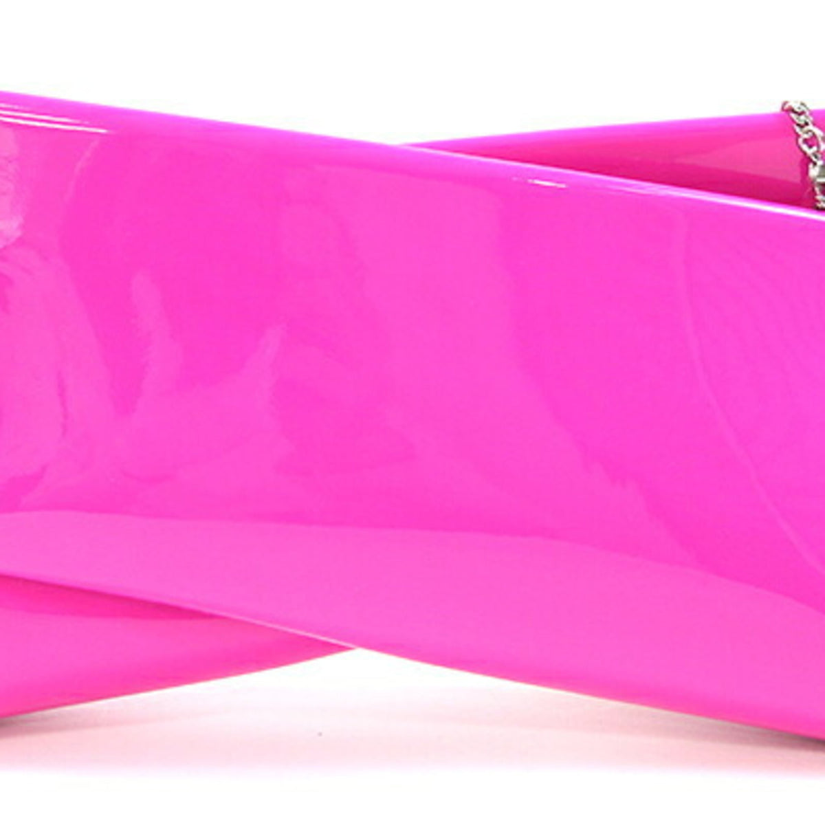 Christian Louboutin Pink Patent Leather Clutch Bag Shoulder Bag (Pre-Owned)