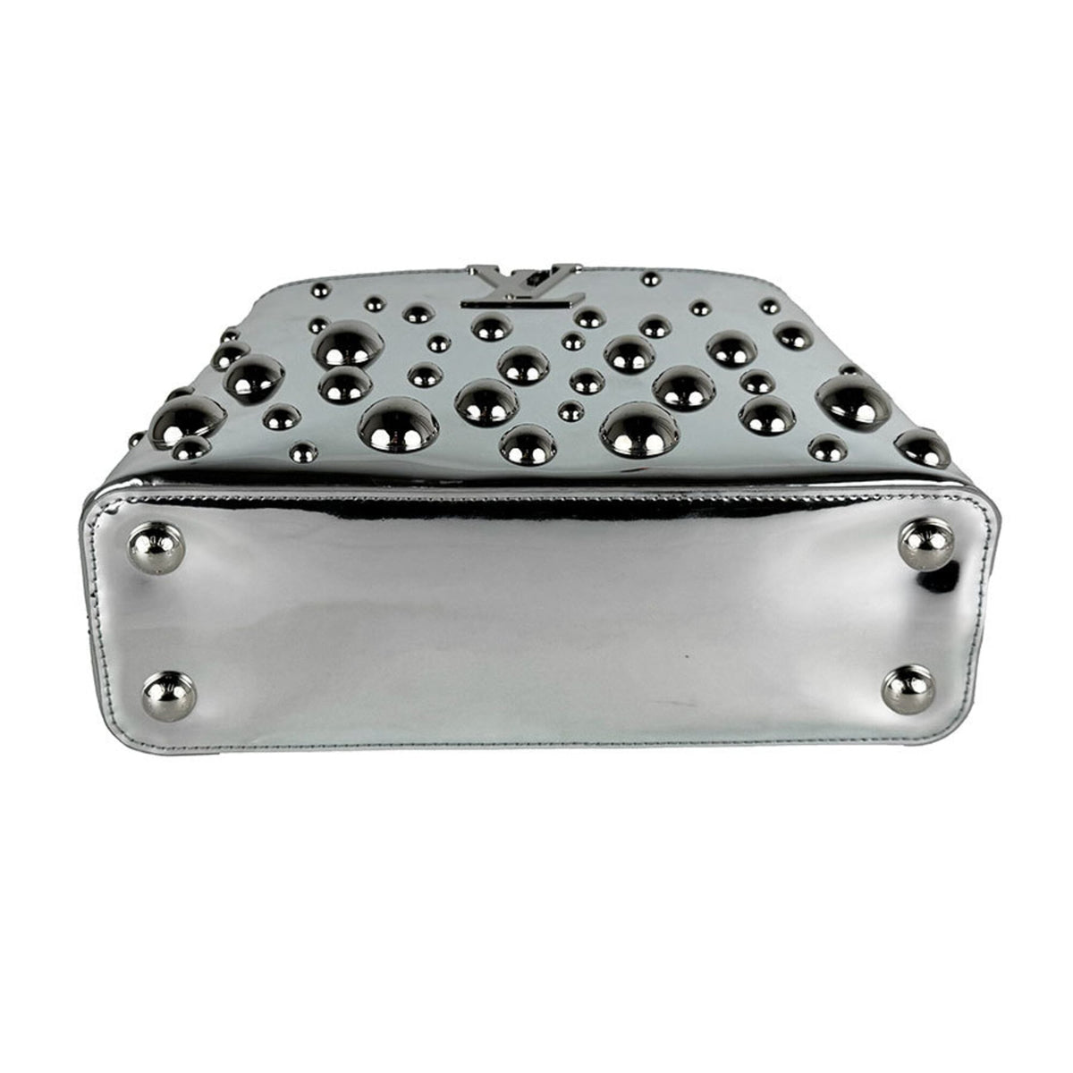Louis Vuitton Silver Patent Leather Handbag Shoulder Bag (Pre-Owned)
