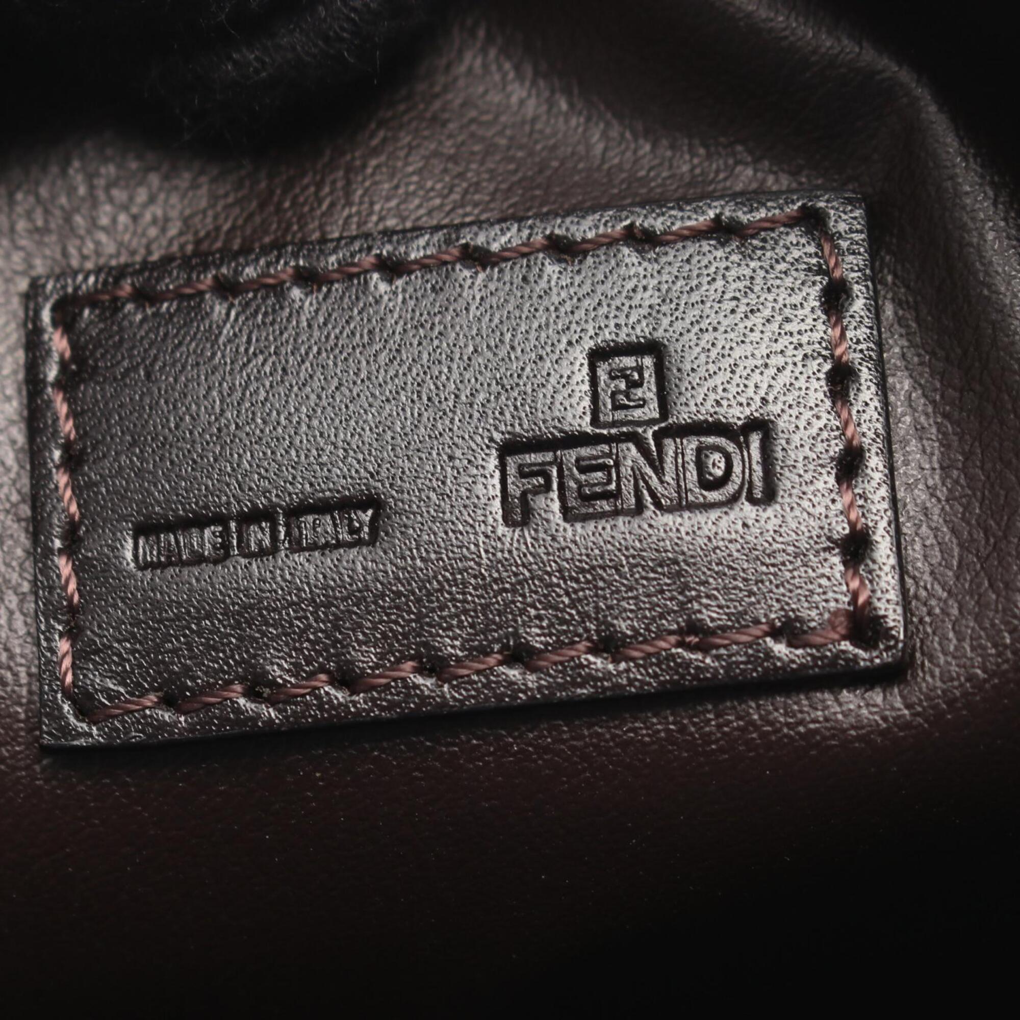 Fendi Beige Brown Canvas Leather Handbag (Pre-Owned)