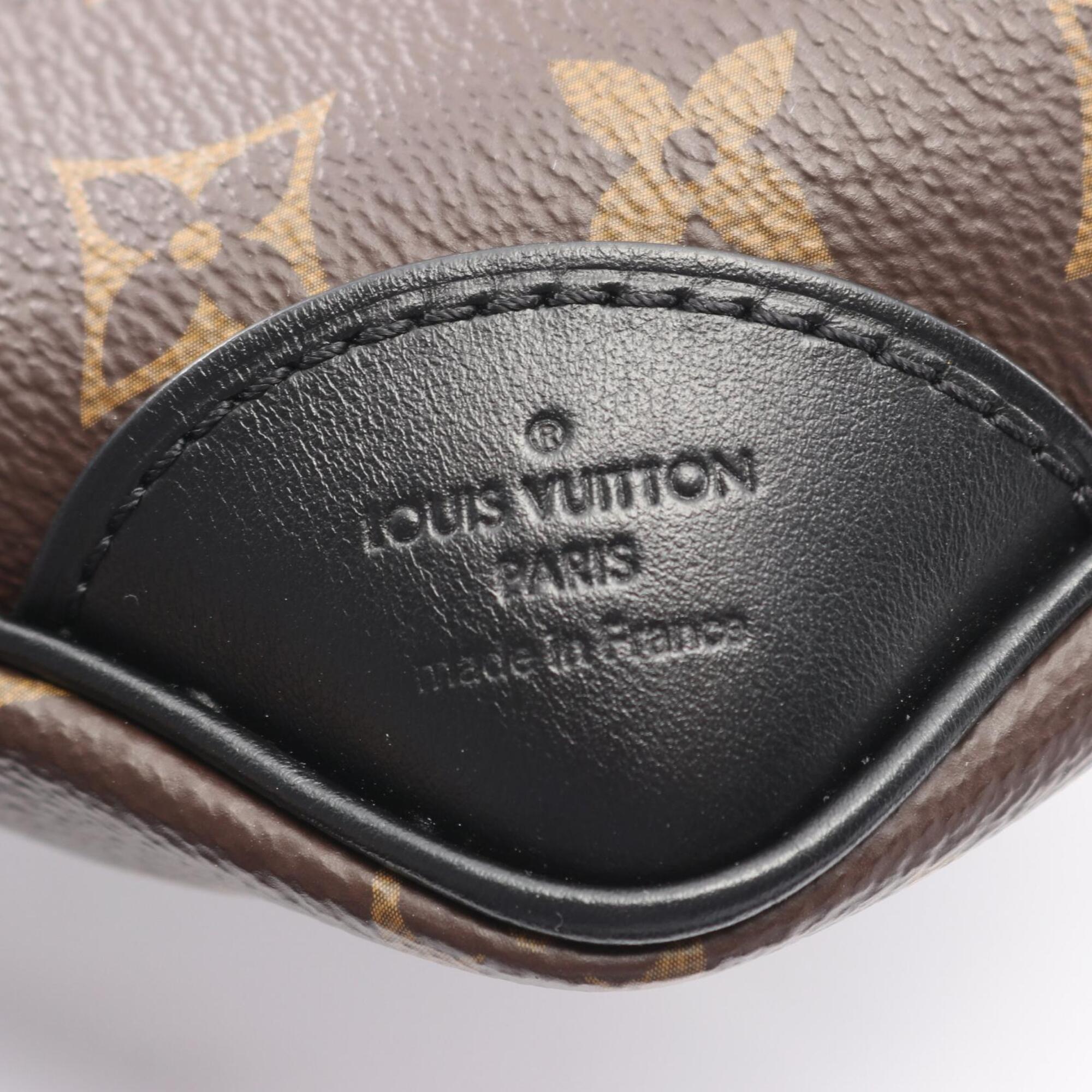 Louis Vuitton Black Brown Monogram Coated Canvas Leather Shoulder Bag (Pre-Owned)