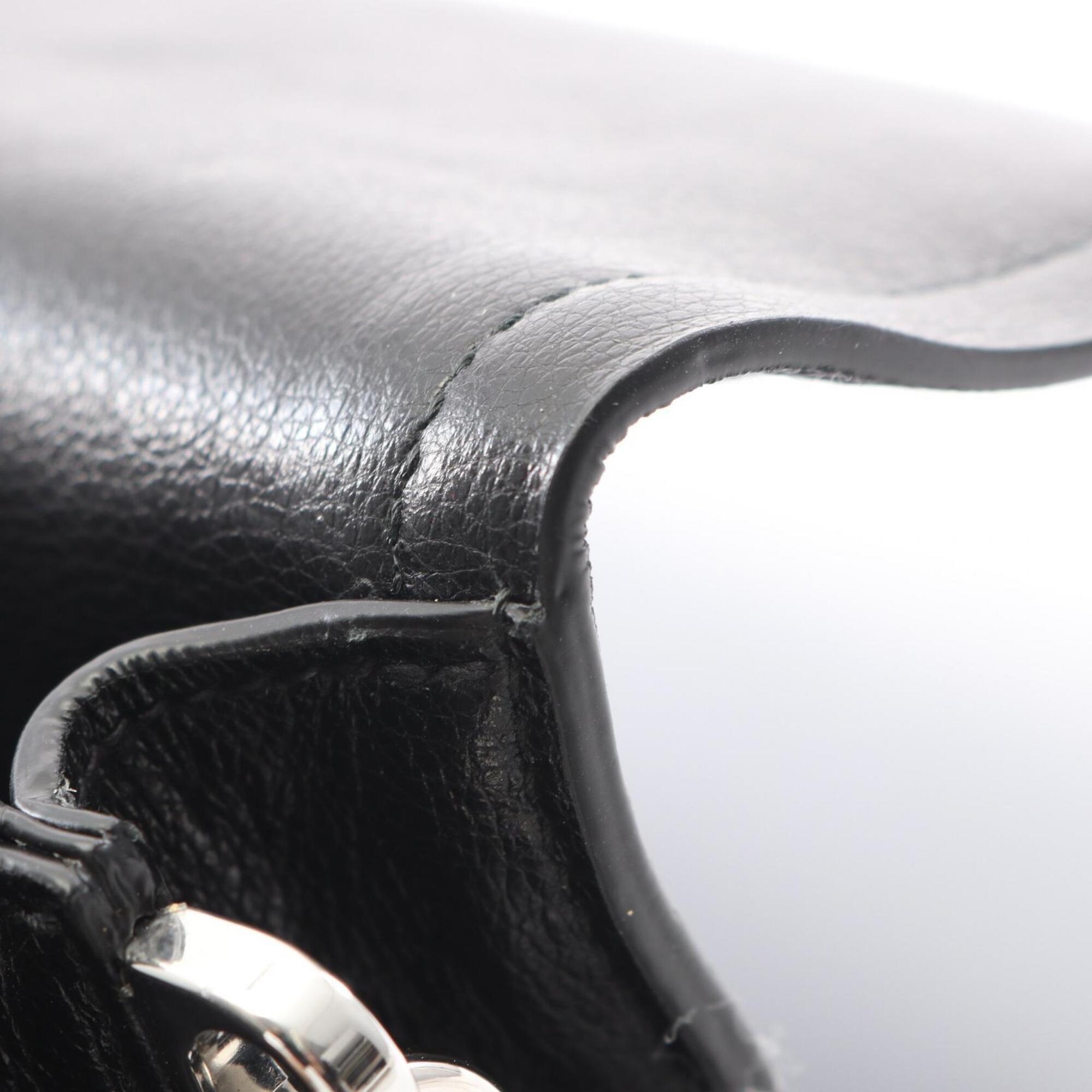 Prada Black Leather Handbag Shoulder Bag (Pre-Owned)