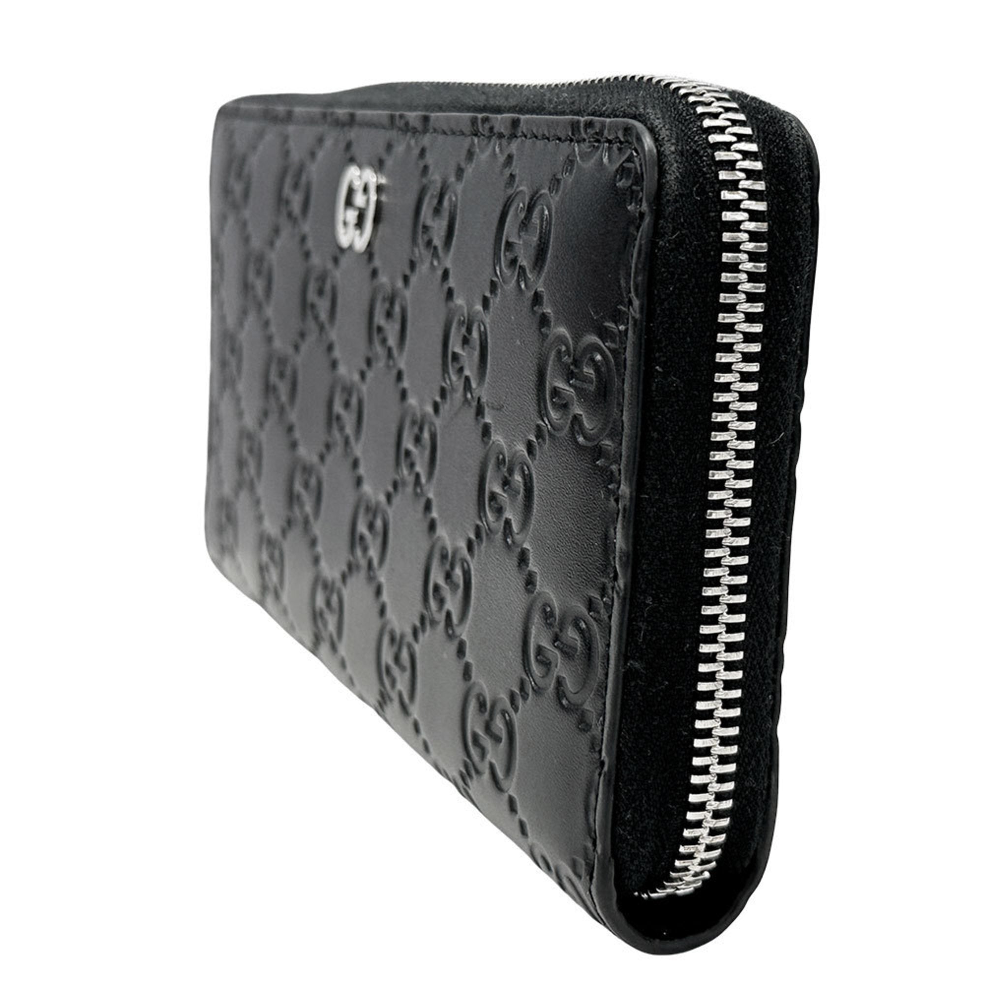 Gucci Black Leather Long Wallet (Bi-Fold) (Pre-Owned)