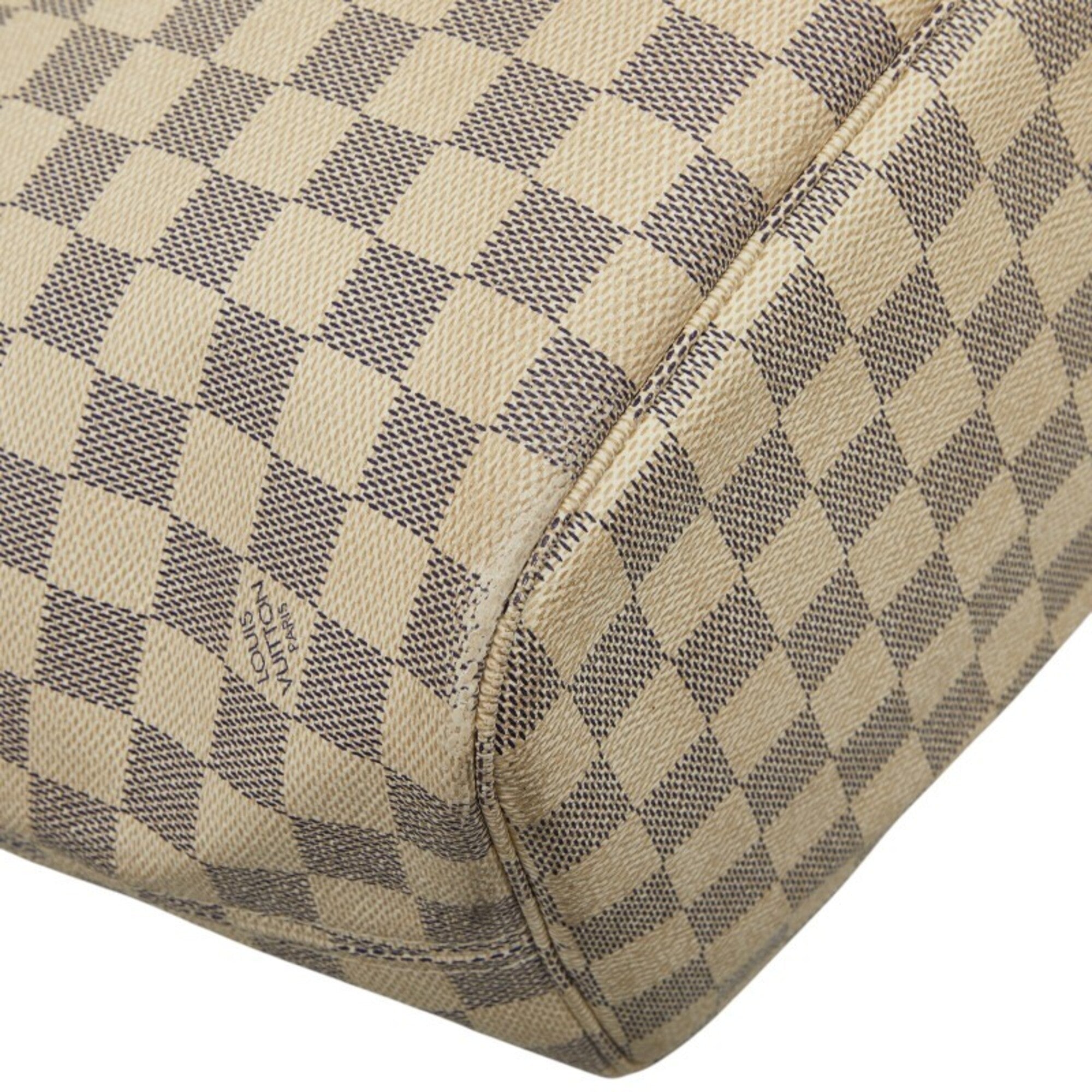 Louis Vuitton Damier Azur White Pvc Leather Tote Bag (Pre-Owned)