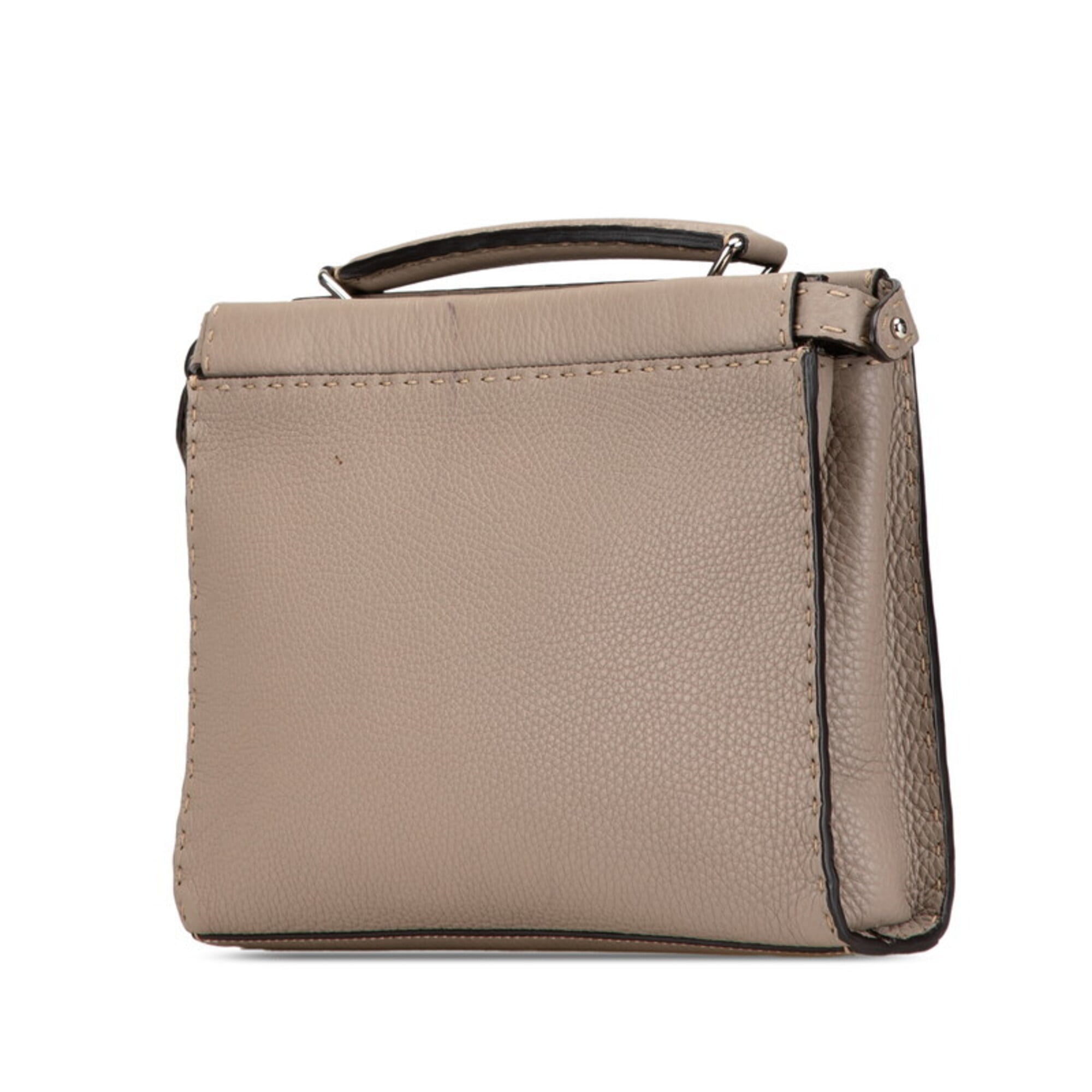 Fendi Grayish Multi-Color Leather Handbag Shoulder Bag (Pre-Owned)