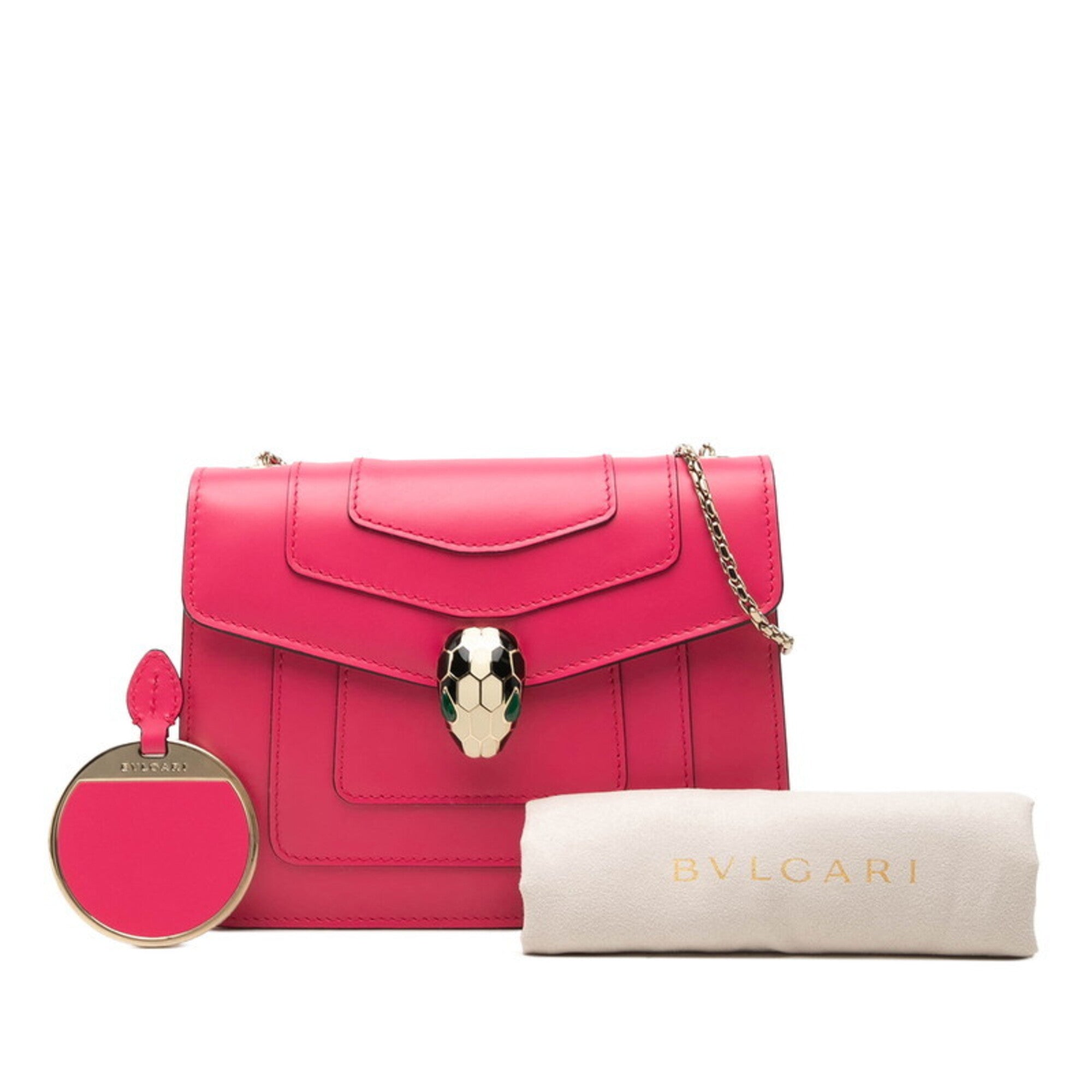 Bvlgari Pink Leather Shoulder Bag (Pre-Owned)