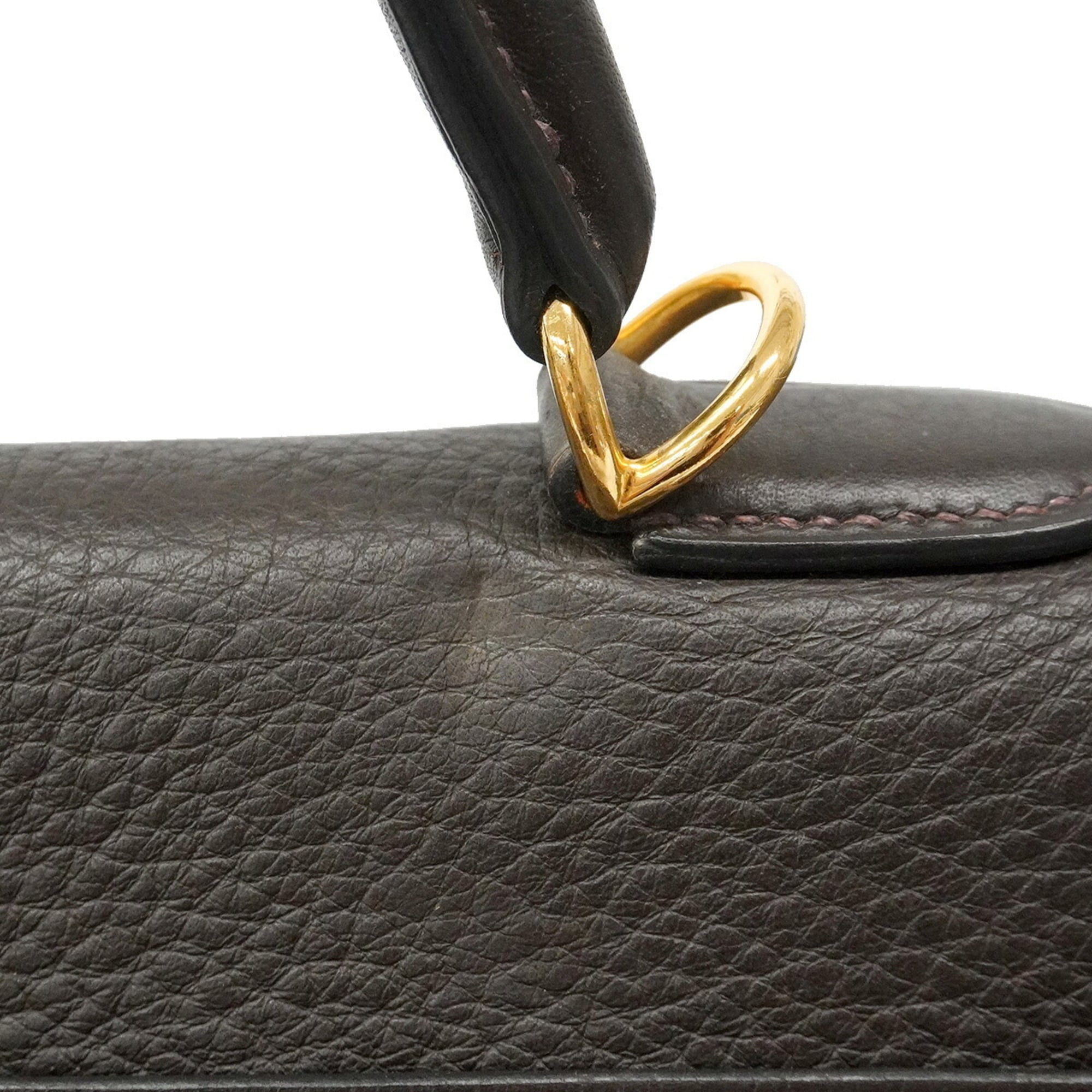 Hermes Brown Togo Leather Handbag (Pre-Owned)