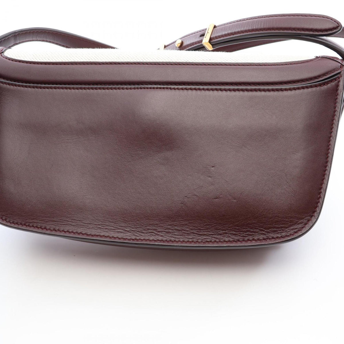 Salvatore Ferragamo Brown Ivory Canvas Leather Handbag Shoulder Bag (Pre-Owned)