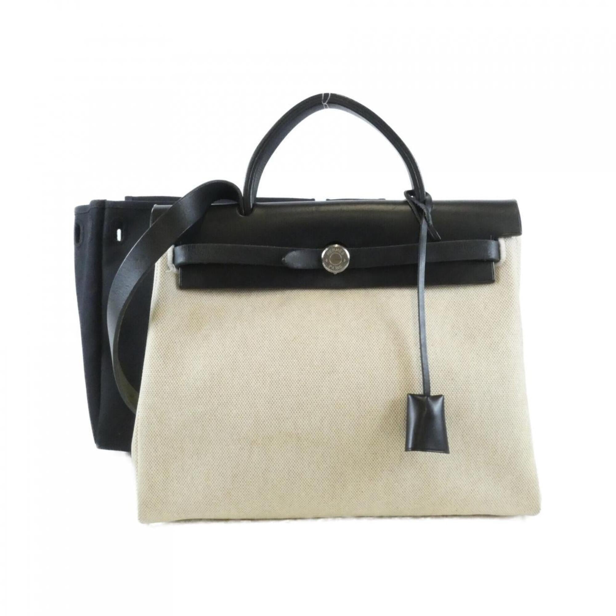 Hermes Black Toile H Handbag (Pre-Owned)