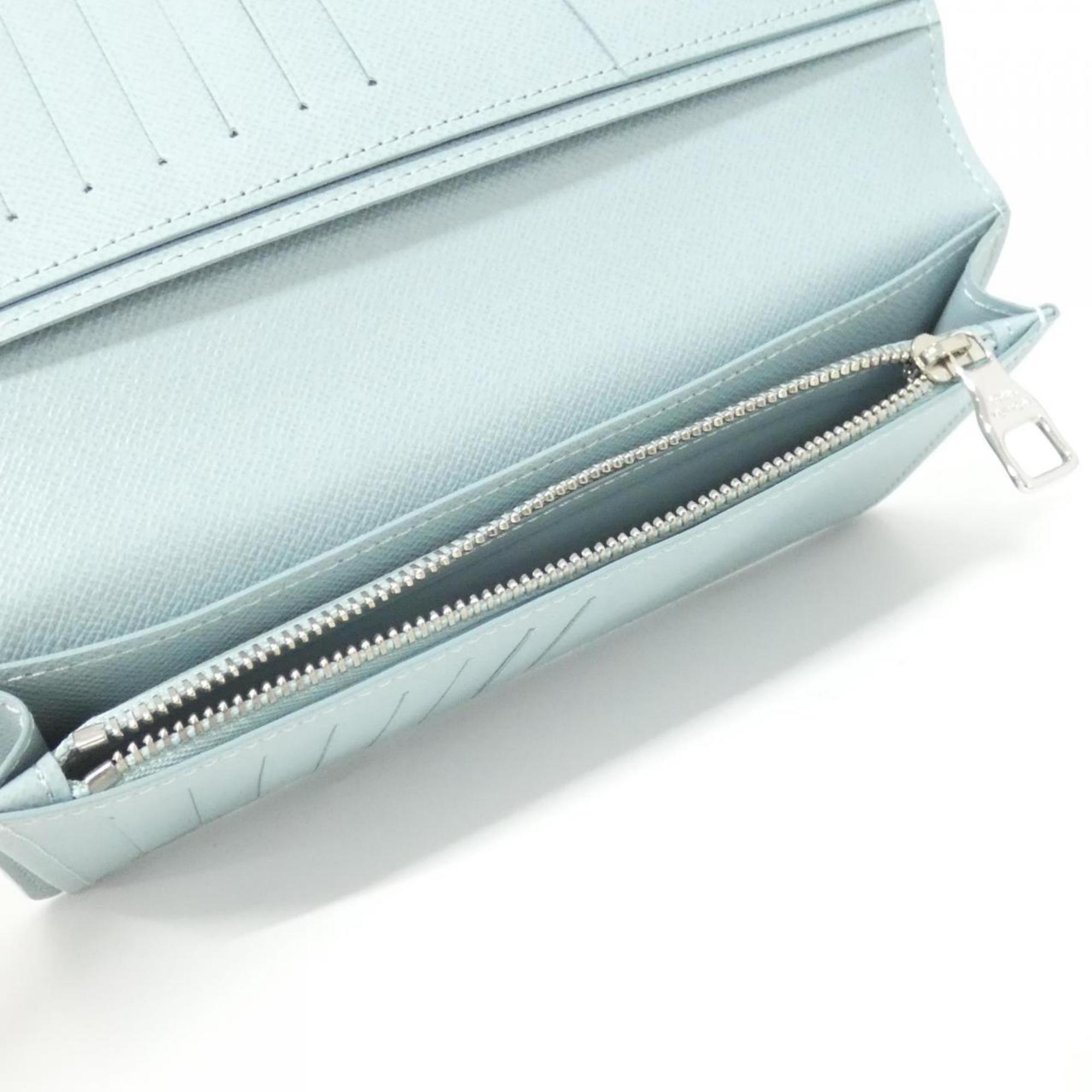 Louis Vuitton Light Blue Coated Canvas Long Wallet (Bi-Fold) (Pre-Owned)