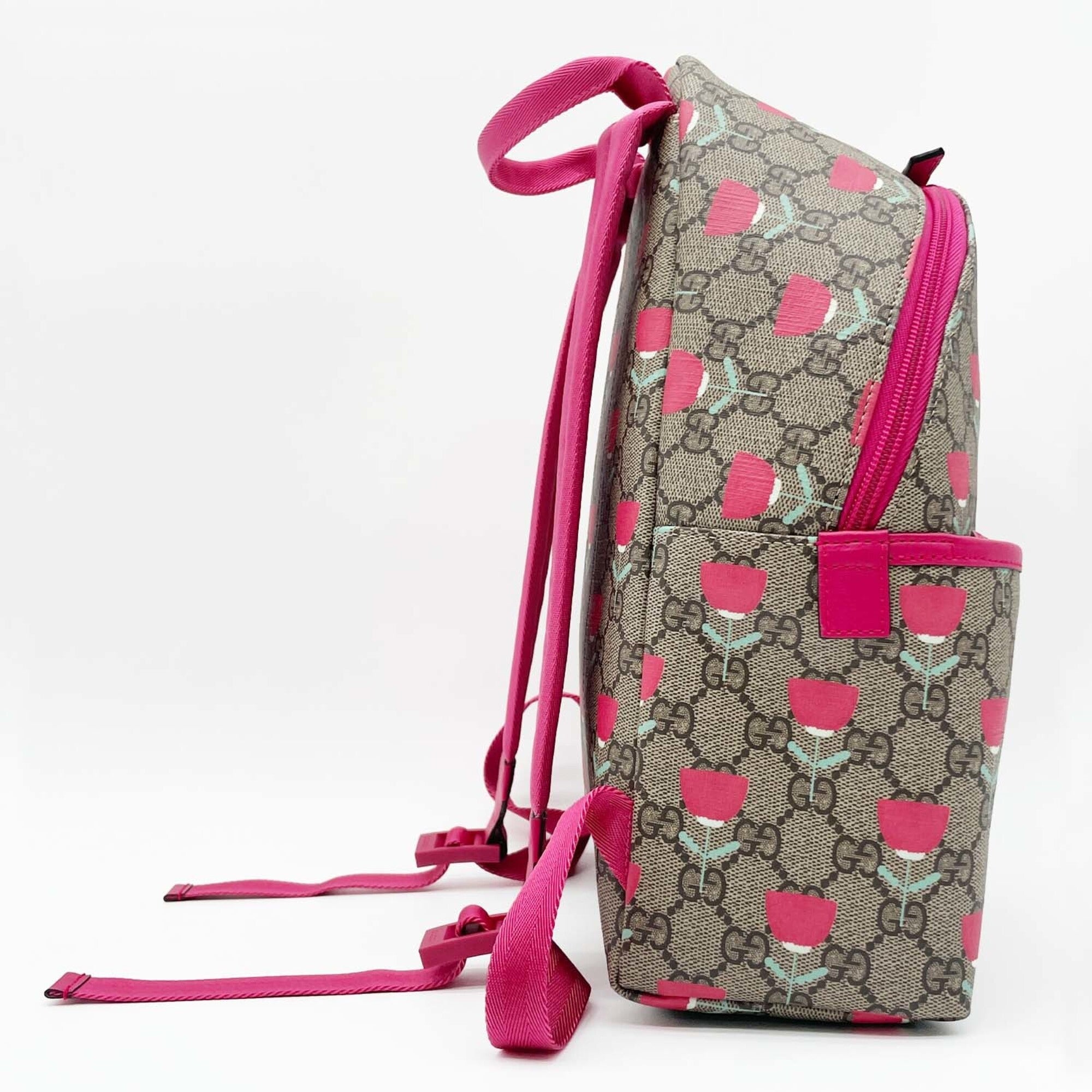 Gucci Brown Pink Gg Supreme Backpack (Pre-Owned)
