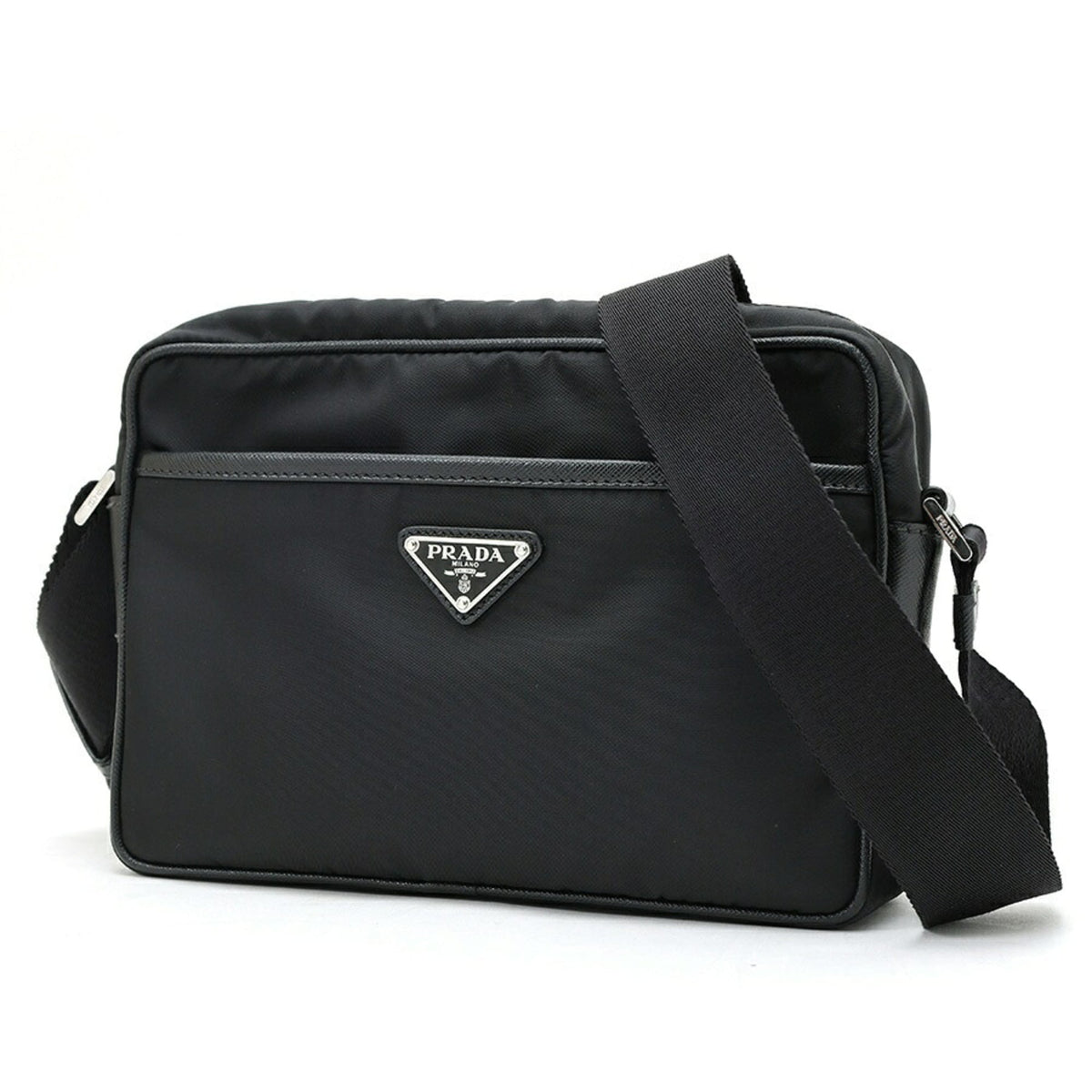 Prada Black Nylon Leather Shoulder Bag (Pre-Owned)