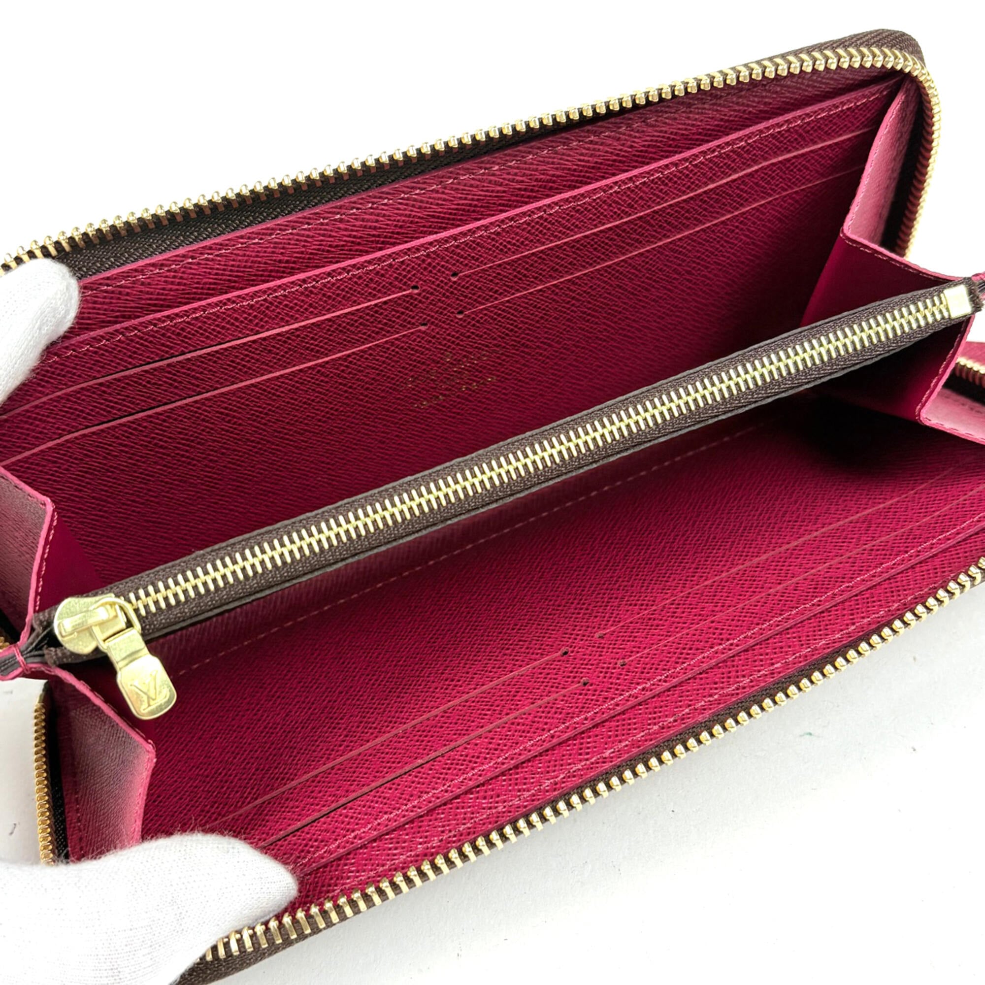 Louis Vuitton Bordeaux Brown Fuchsia Monogram Monogram Long Bill Wallet (Bi-Fold) (Pre-Owned)