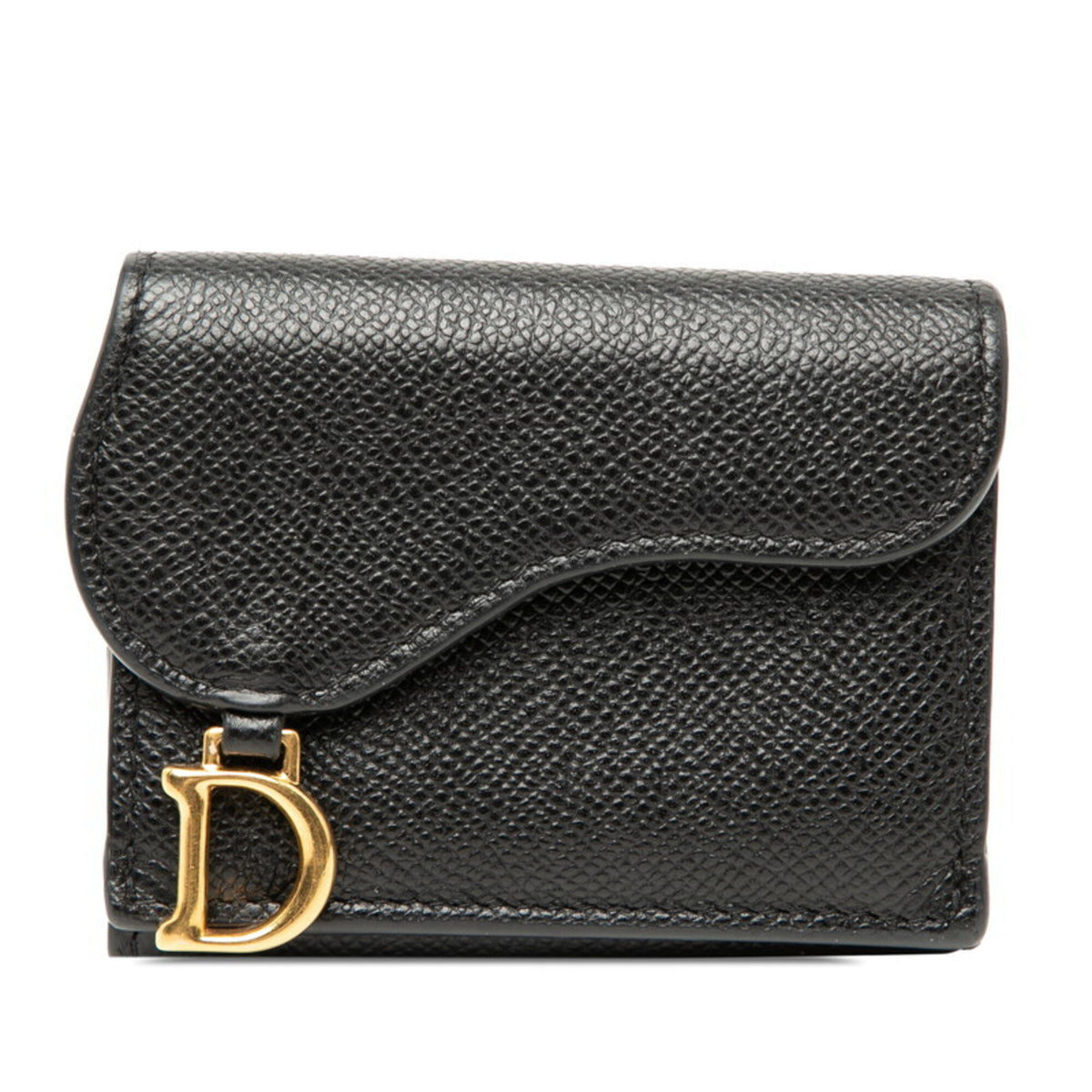 Christian Dior Black Leather Wallet (Tri-Fold) (Pre-Owned)