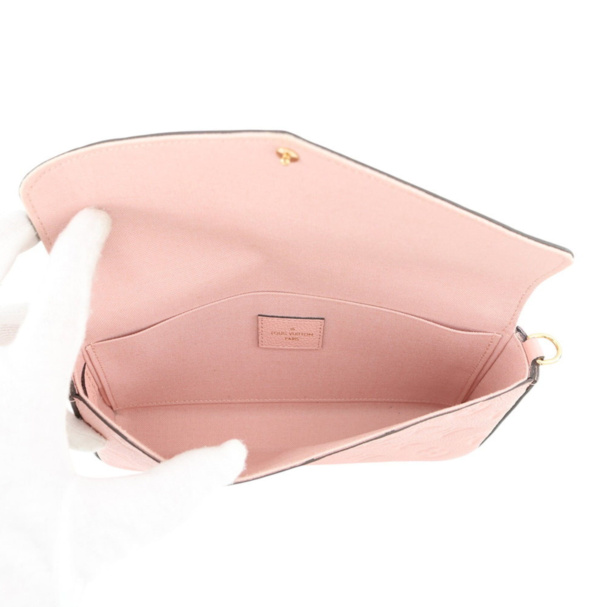 Louis Vuitton Monogram Empreinte Rose Poudre Monogram Empreinte Chain/Shoulder Wallet (Pre-Owned)