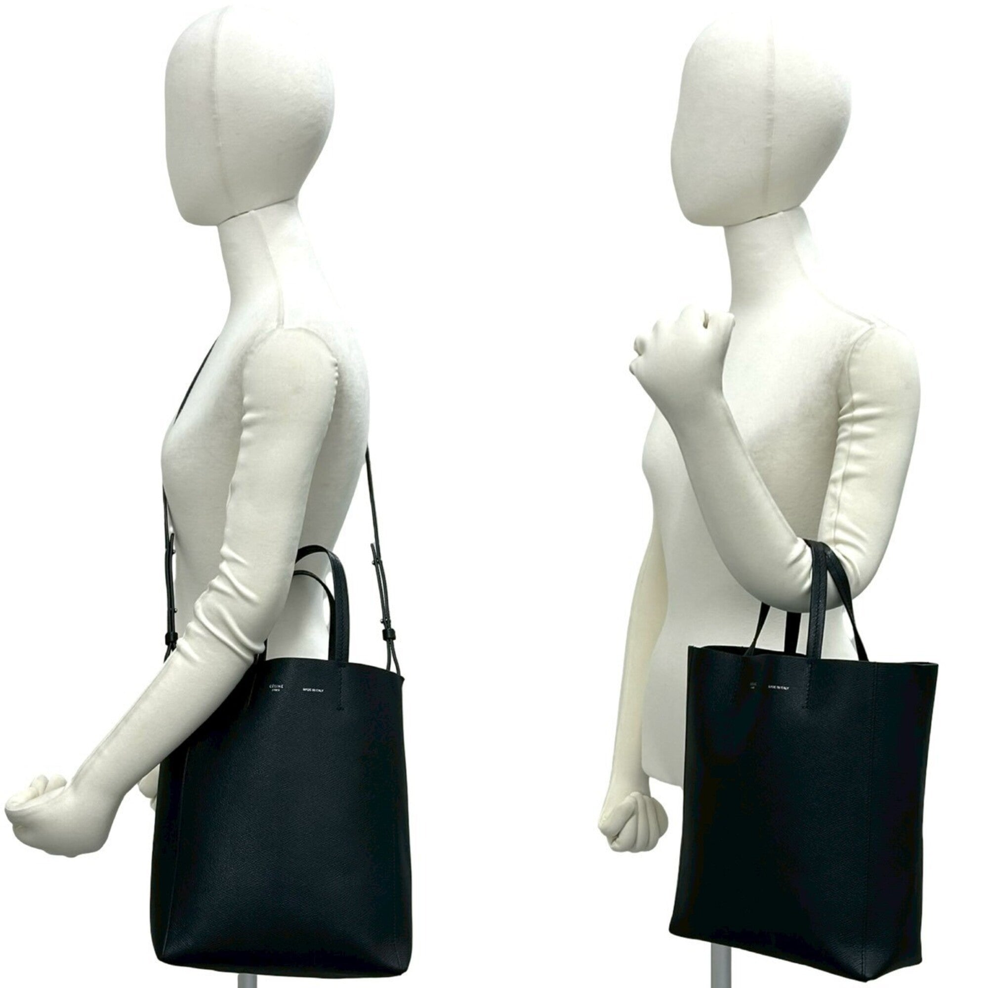 Celine Black Leather Handbag Shoulder Bag Tote Bag (Pre-Owned)