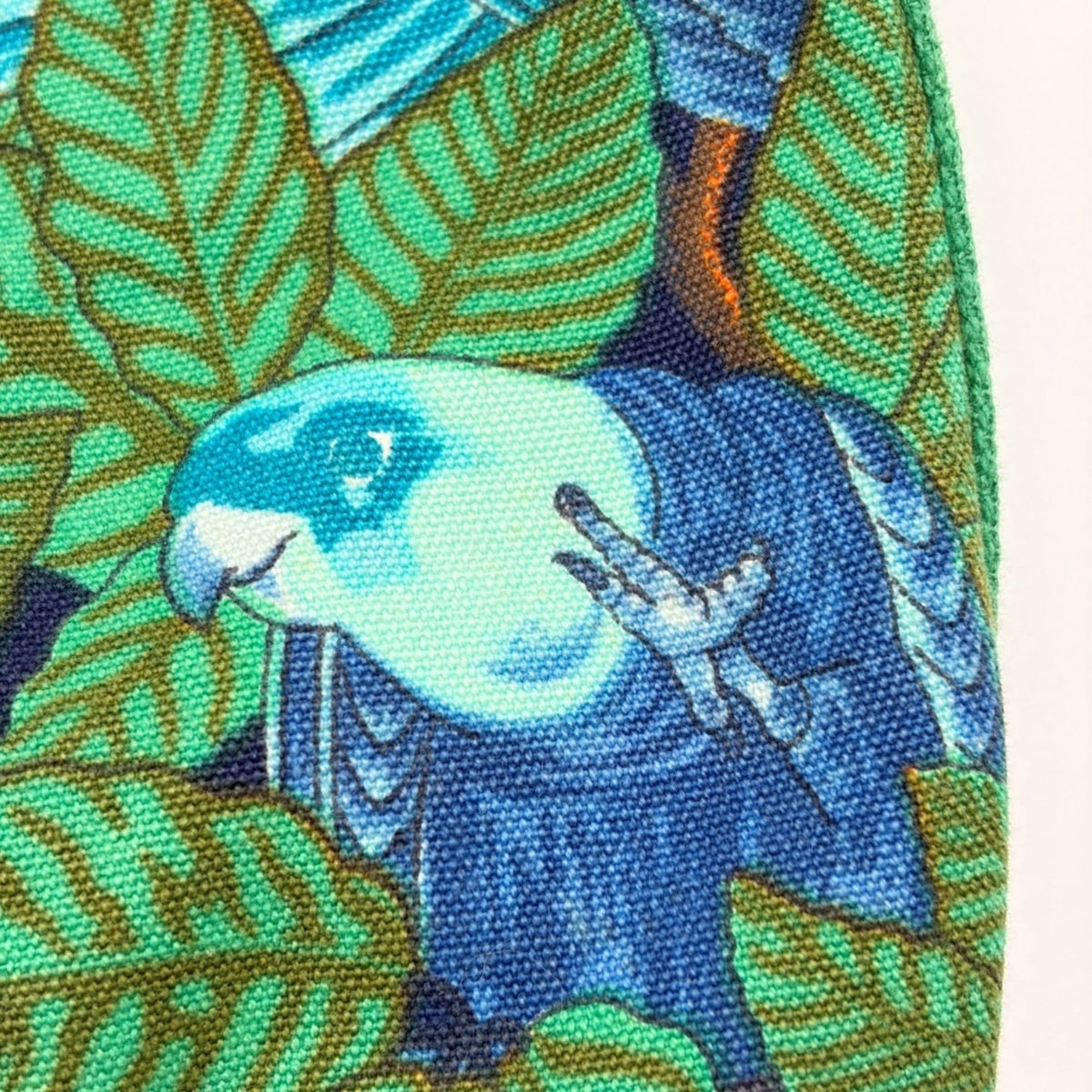 Hermes Blue Green Canvas Shoulder Bag (Pre-Owned)