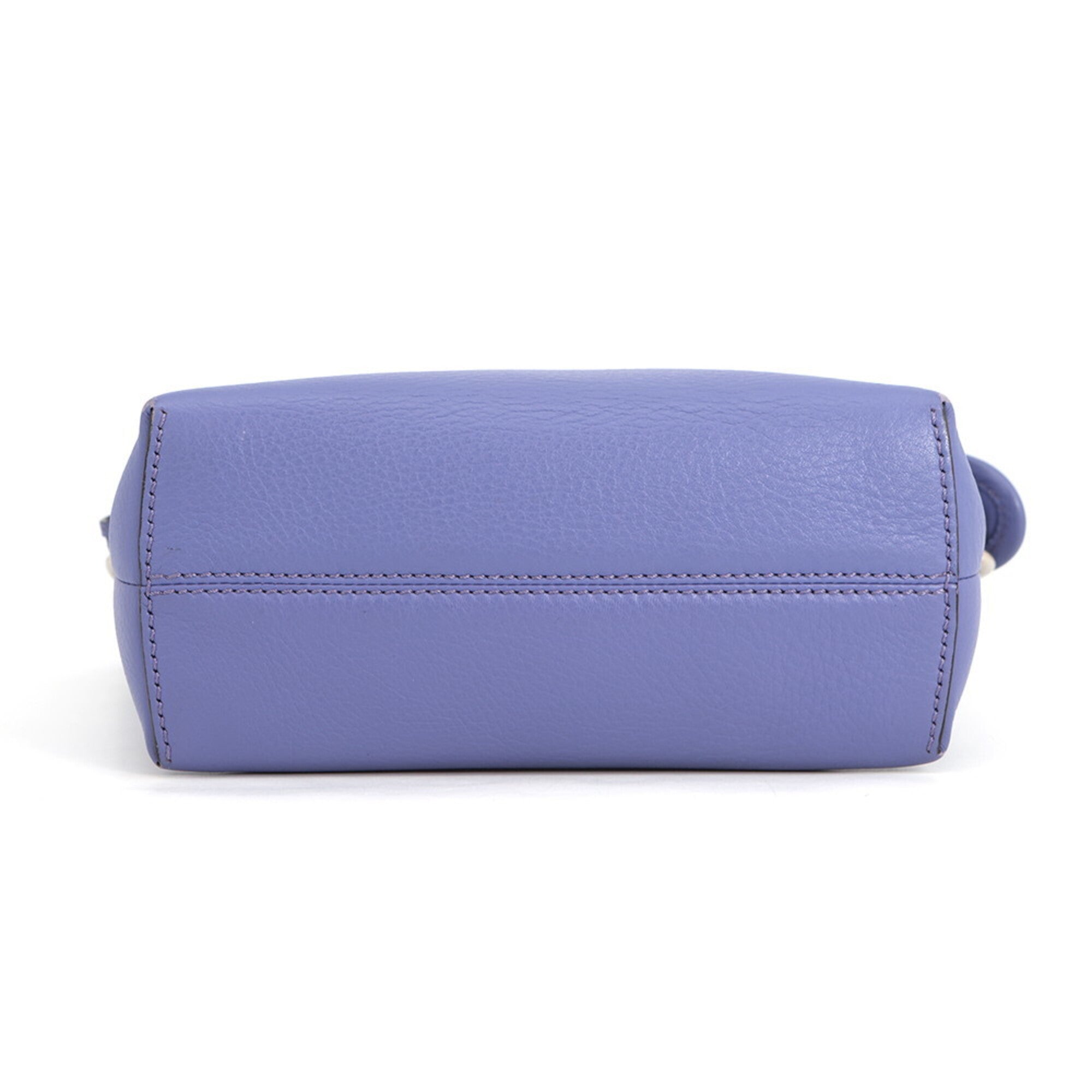 Fendi Purple Leather Handbag Shoulder Bag (Pre-Owned)