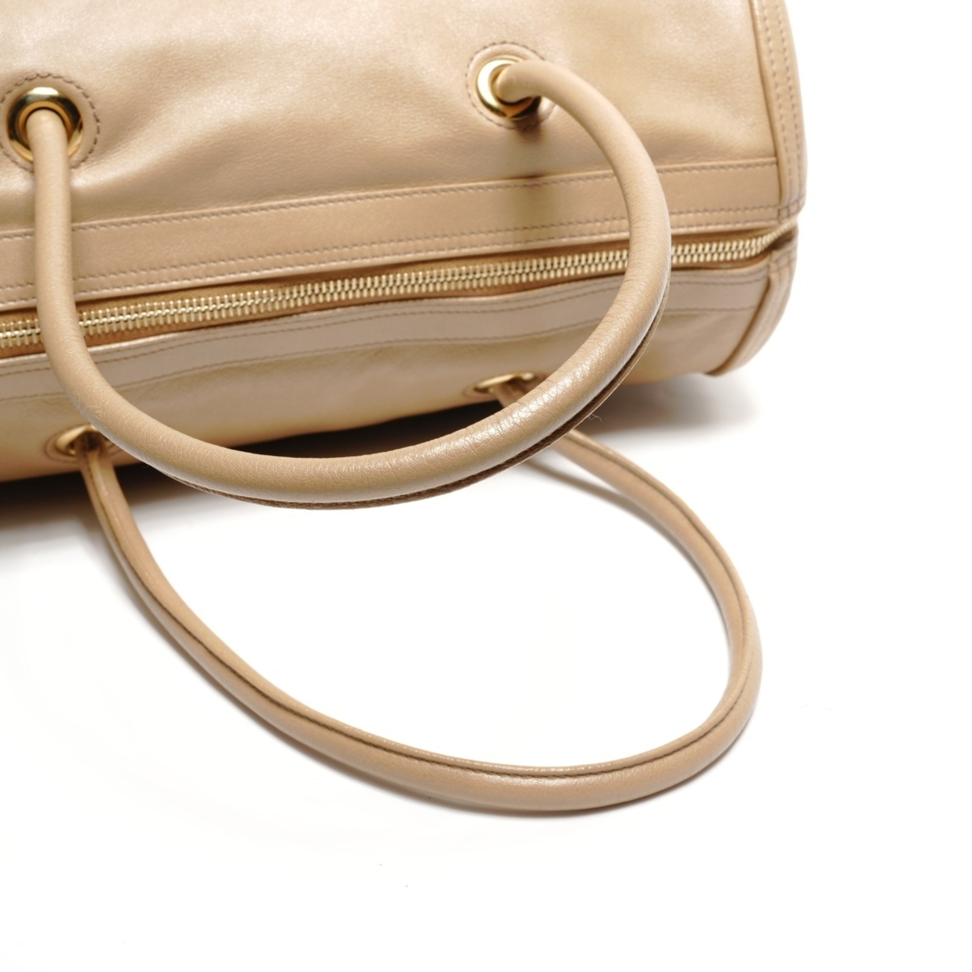 Yves Saint Laurent Beige Leather Boston Bag (Pre-Owned)