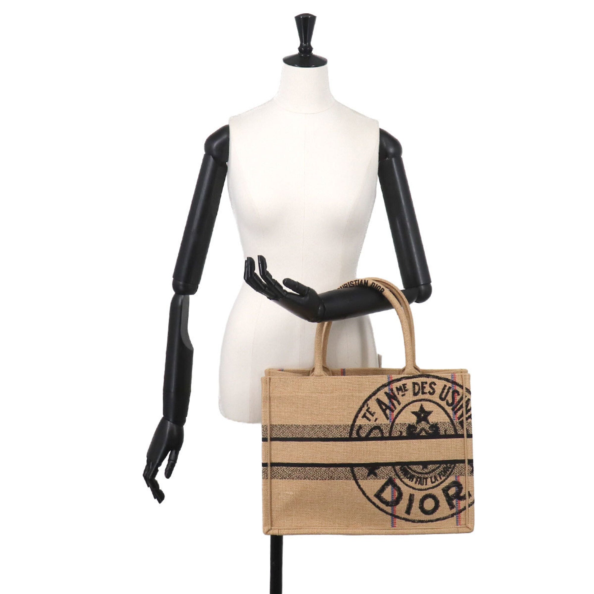 Christian Dior Beige Canvas Handbag Tote Bag (Pre-Owned)