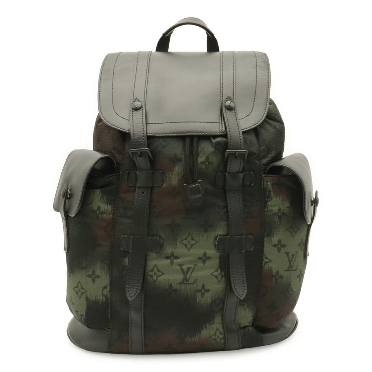 Louis Vuitton Black Green Multi-Color Nylon Leather Backpack (Pre-Owned)