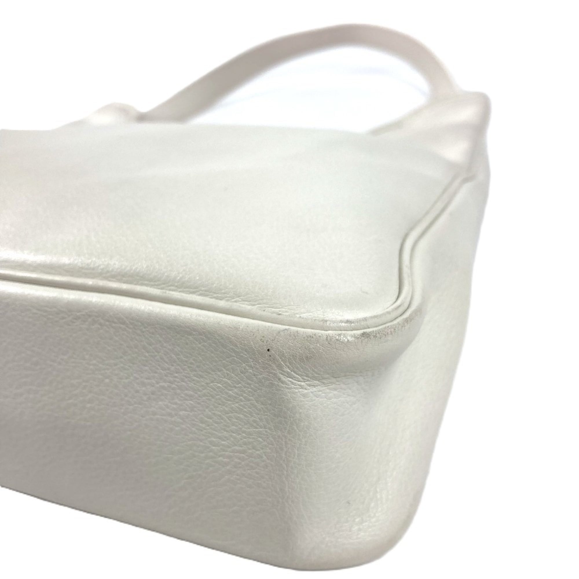Hermes White Leather Shoulder Bag (Pre-Owned)