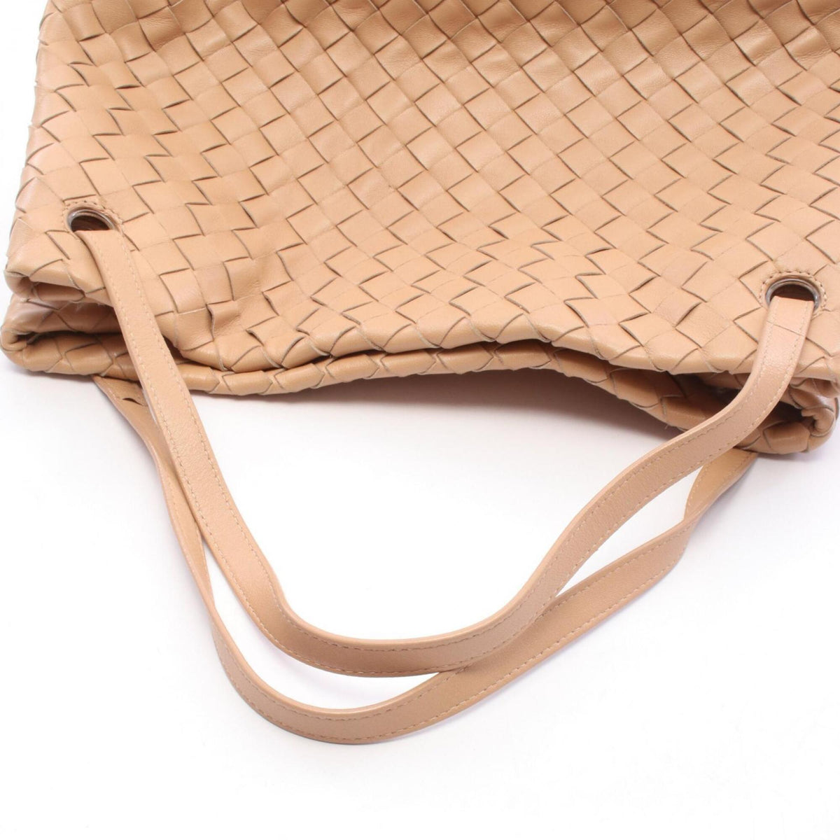 Bottega Veneta Beige Leather Handbag Tote Bag (Pre-Owned)