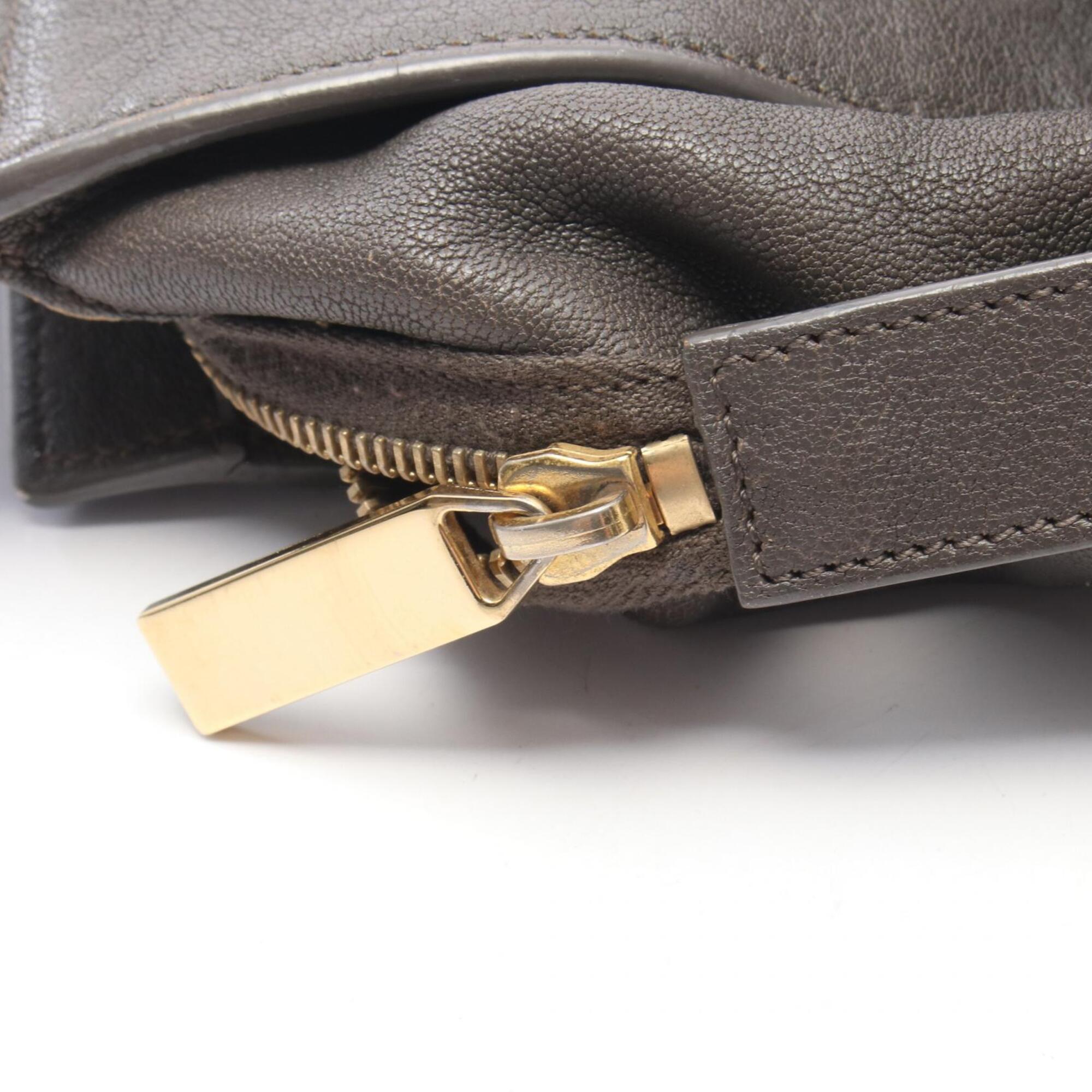 Yves Saint Laurent Gray Leather Handbag (Pre-Owned)