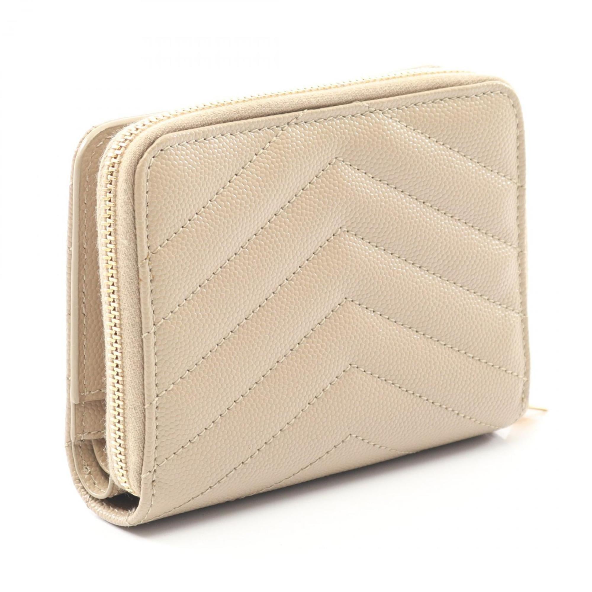 Yves Saint Laurent Beige Leather Wallet (Bi-Fold) (Pre-Owned)