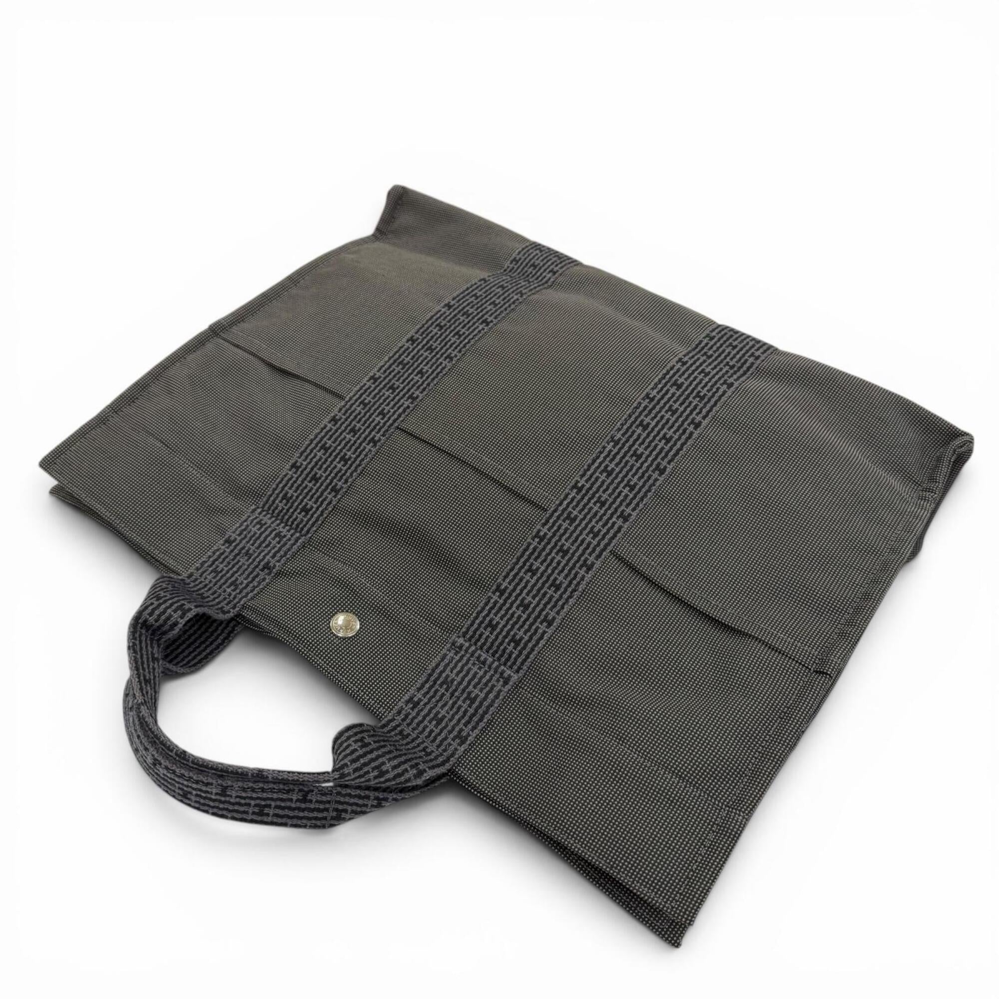 Hermes Gray Polyamide Polyester Handbag Tote Bag (Pre-Owned)