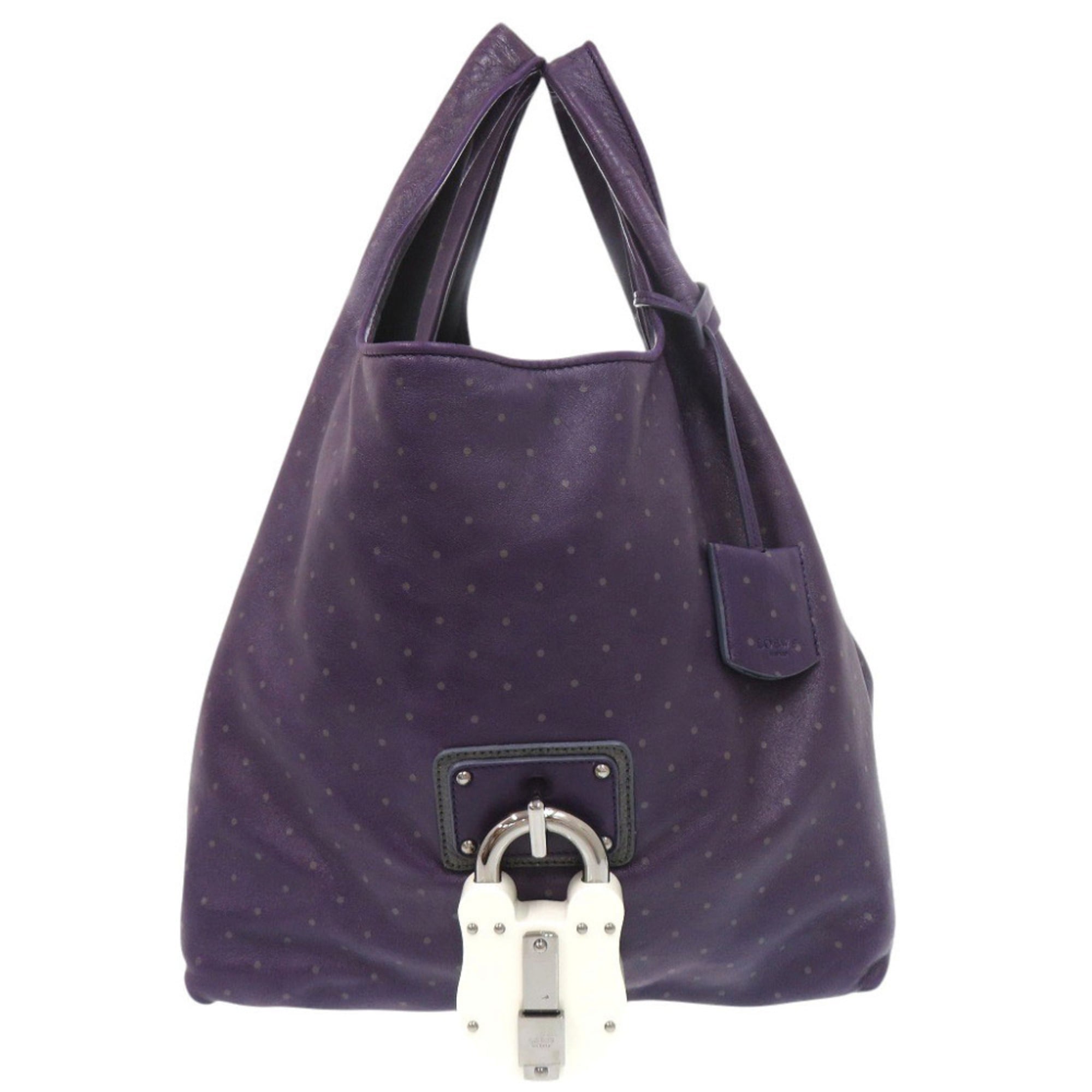 Loewe Purple Leather Handbag Tote Bag (Pre-Owned)