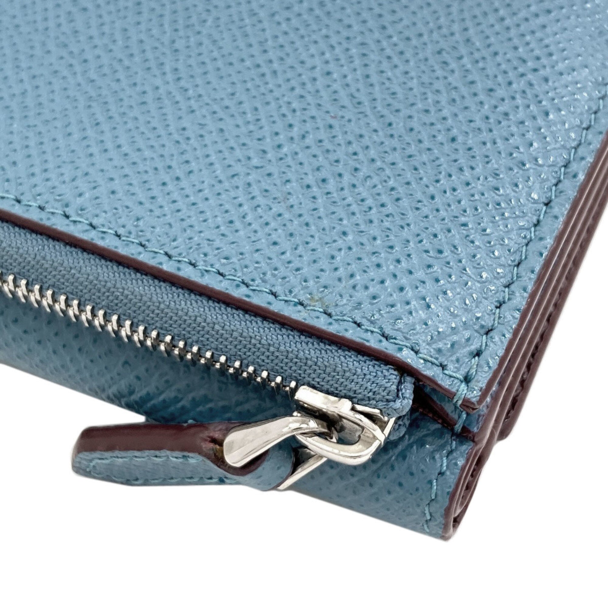 Bvlgari Blue Leather Wallet (Tri-Fold) (Pre-Owned)