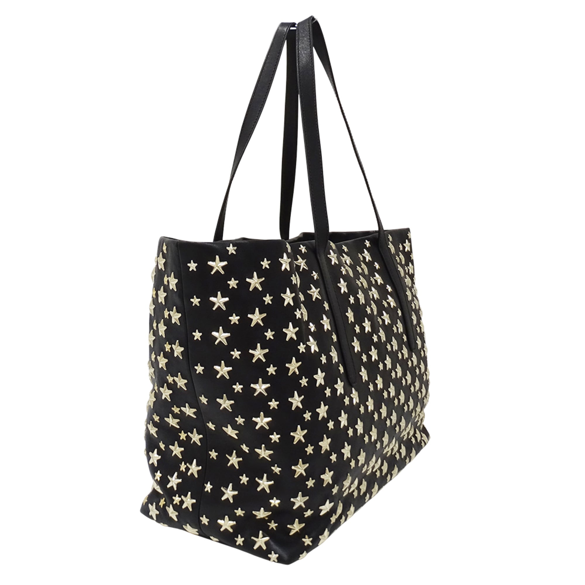 Jimmy Choo Black Leather Handbag Tote Bag (Pre-Owned)