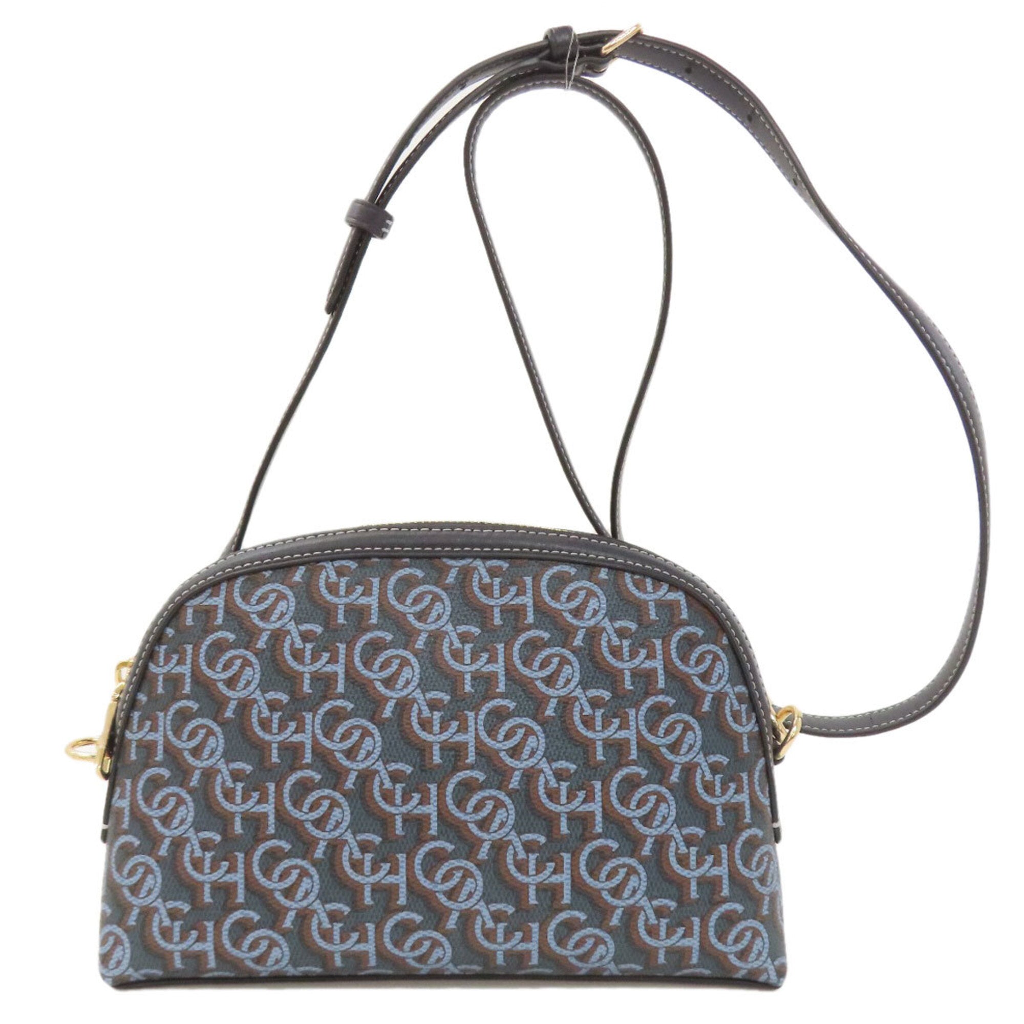 Coach Signature Black Blue Pvc Shoulder Bag (Pre-Owned)